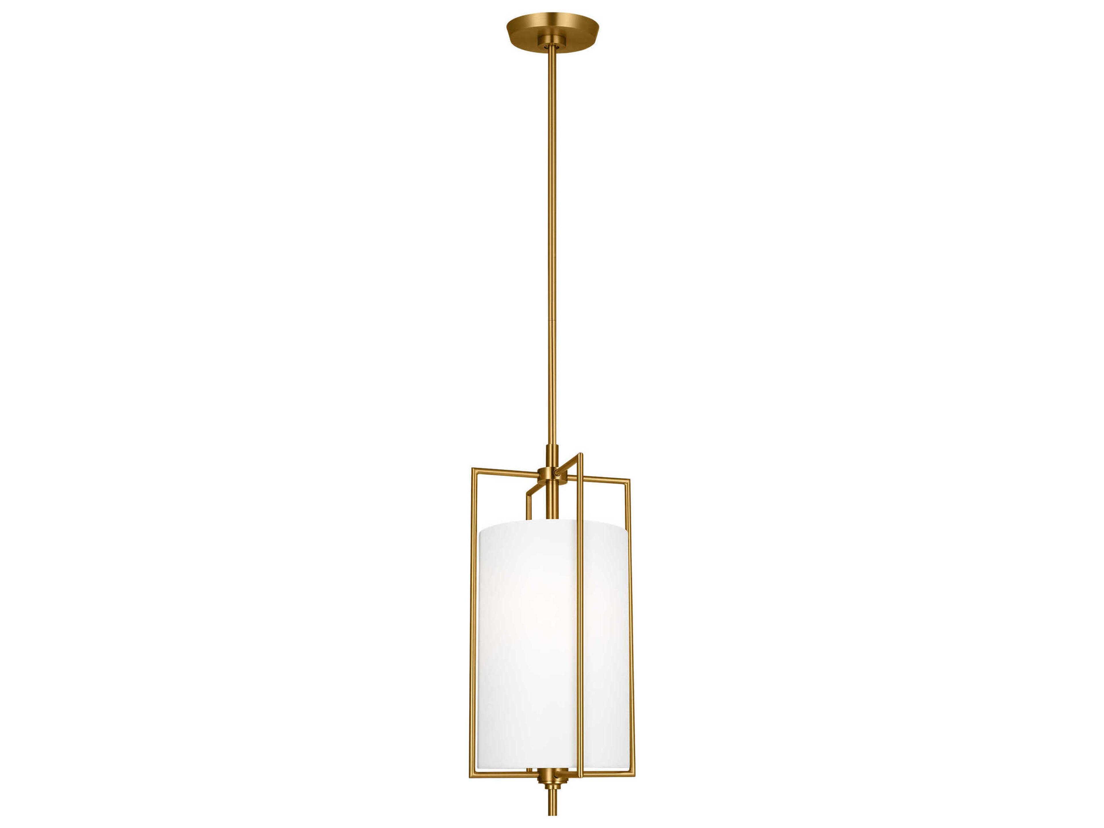 Visual Comfort Studio Perno 1-Light Burnished Brass Cylinder Mini Pendant