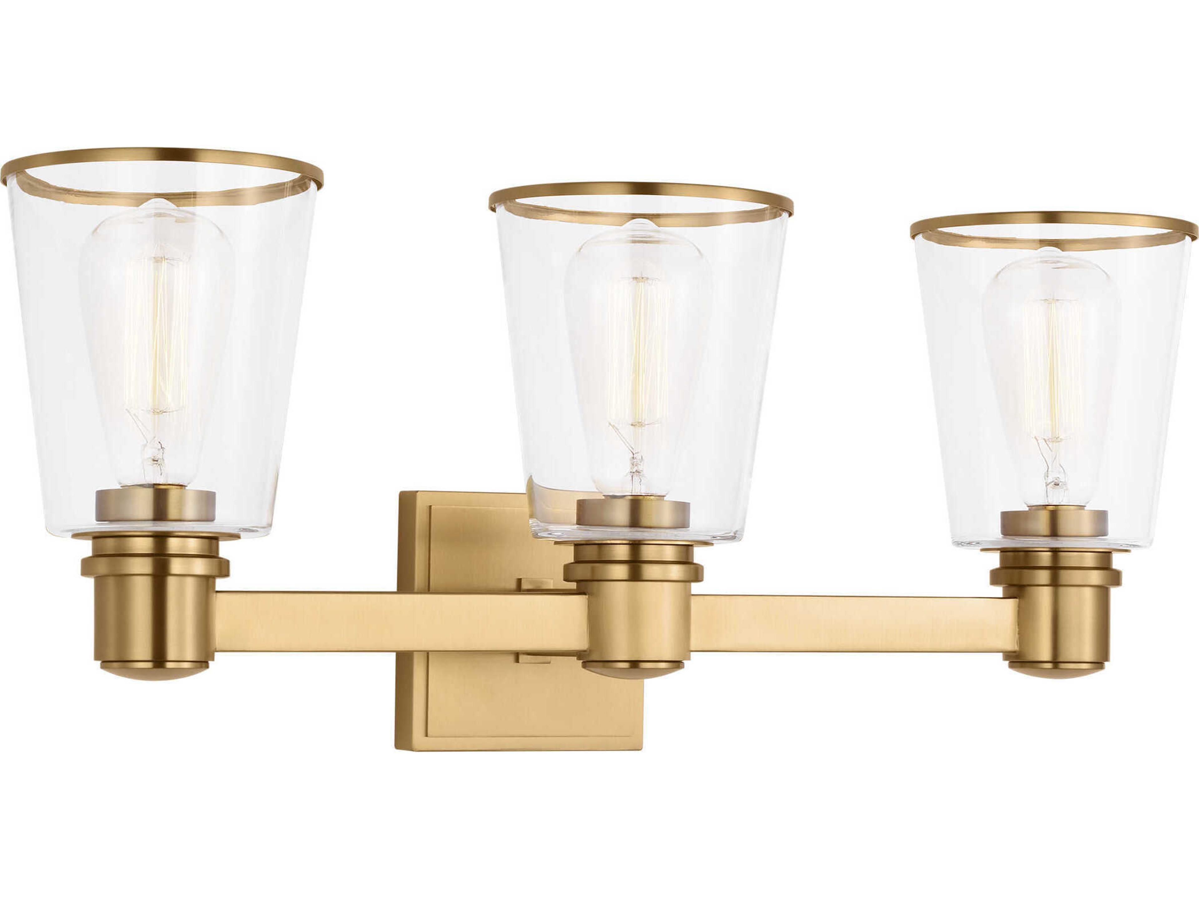Visual Comfort Studio Alessa 3-Light Burnished Brass Vanity Light