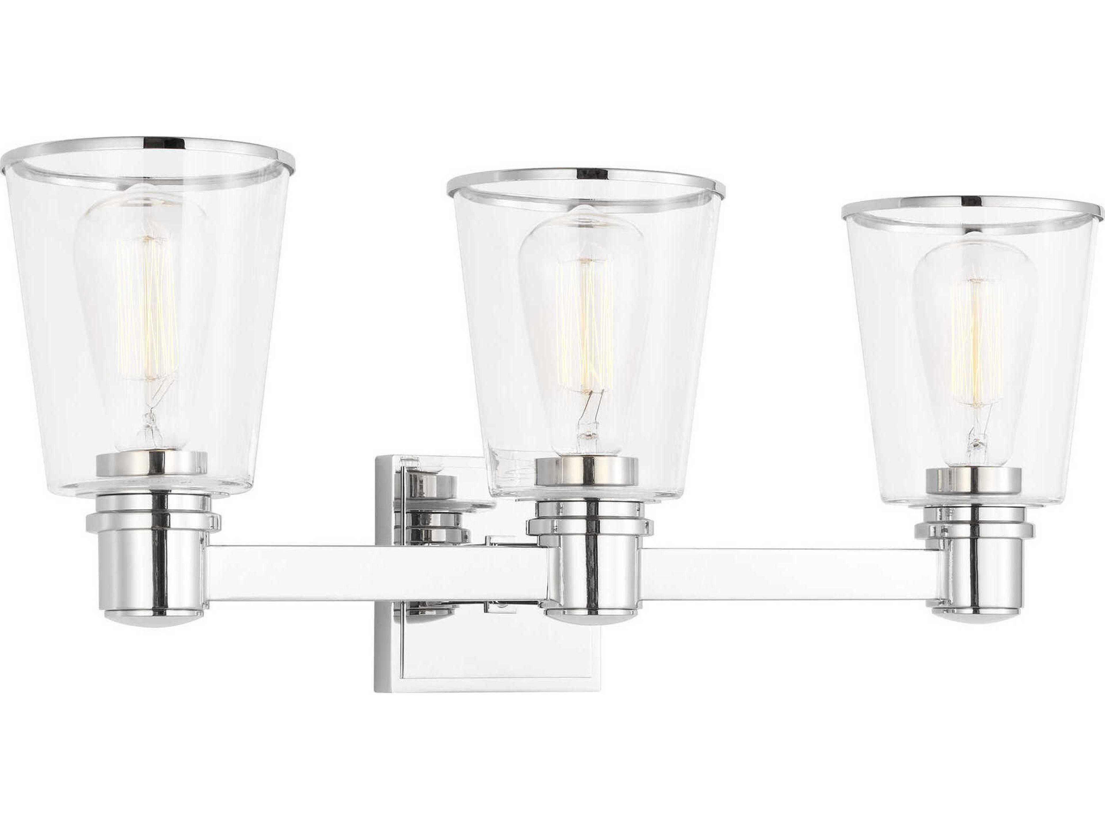 Visual Comfort Studio Alessa 3-Light Polished Nickel Vanity Light