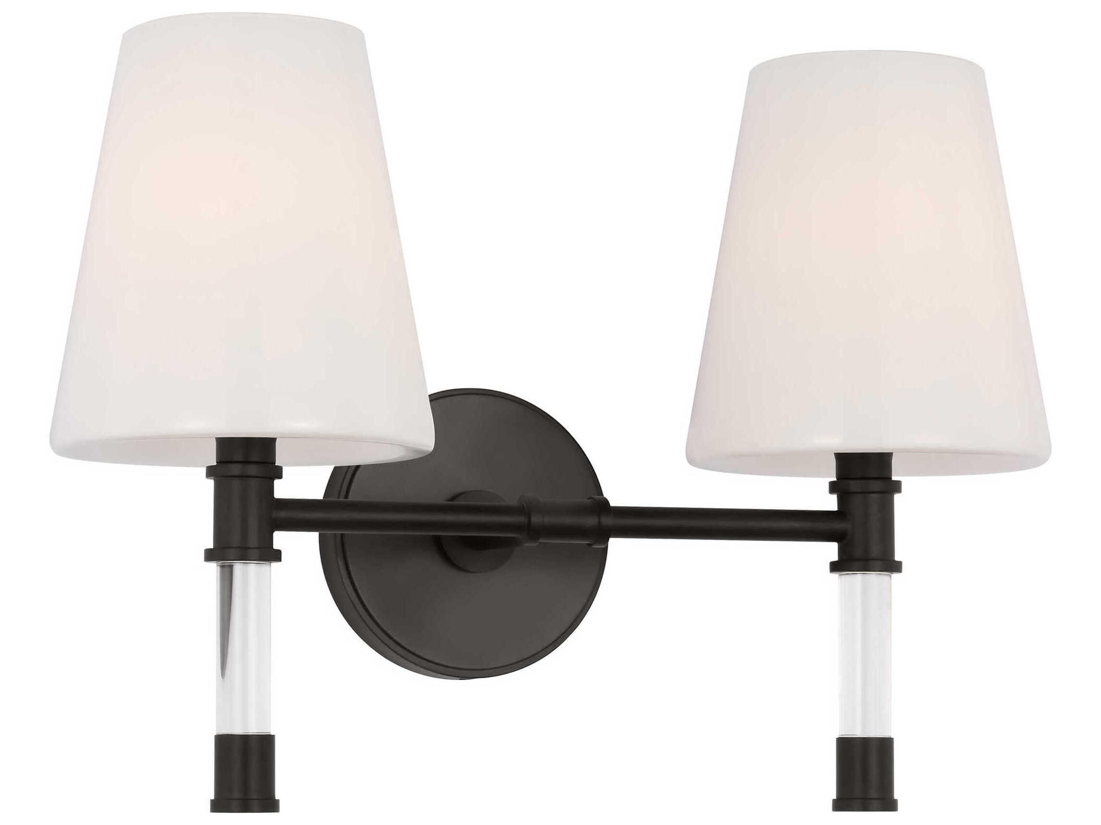 Visual Comfort Studio Hanover 2-Light Aged Iron Black Vanity Light