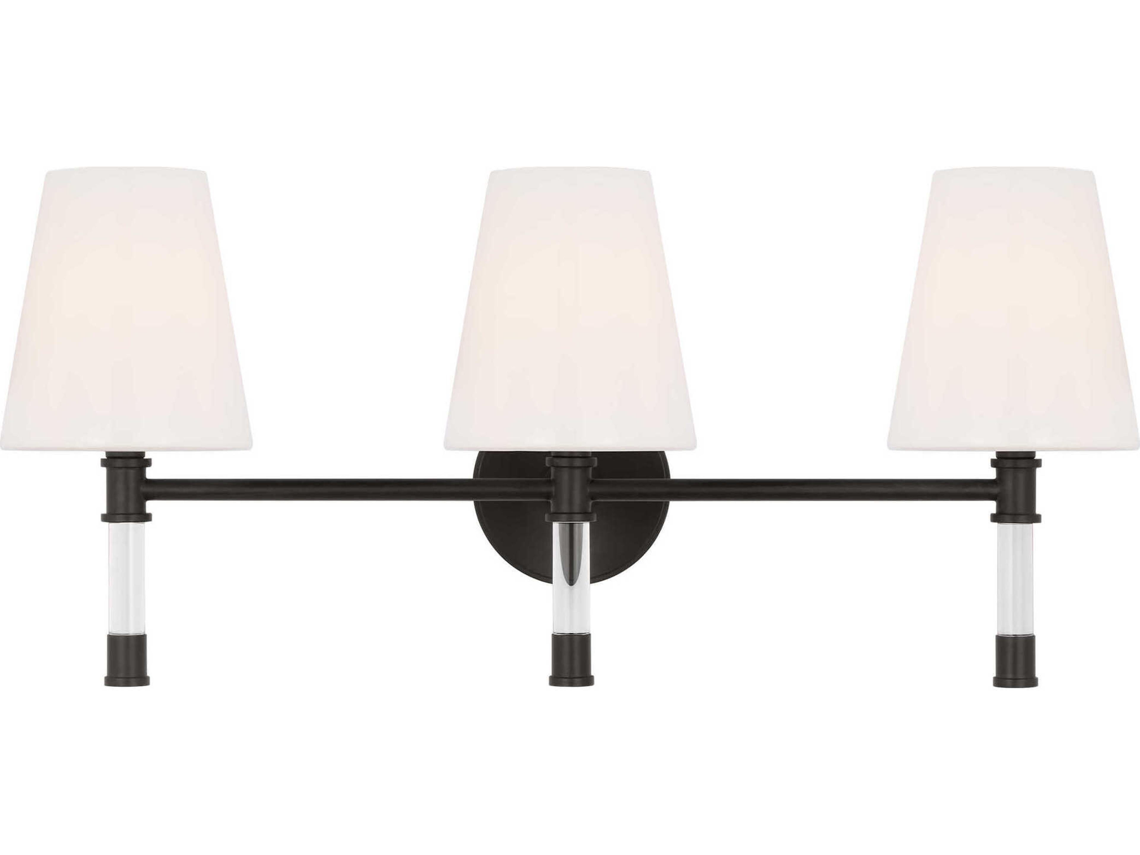 Visual Comfort Studio Hanover 3-Light Aged Iron Black Vanity Light