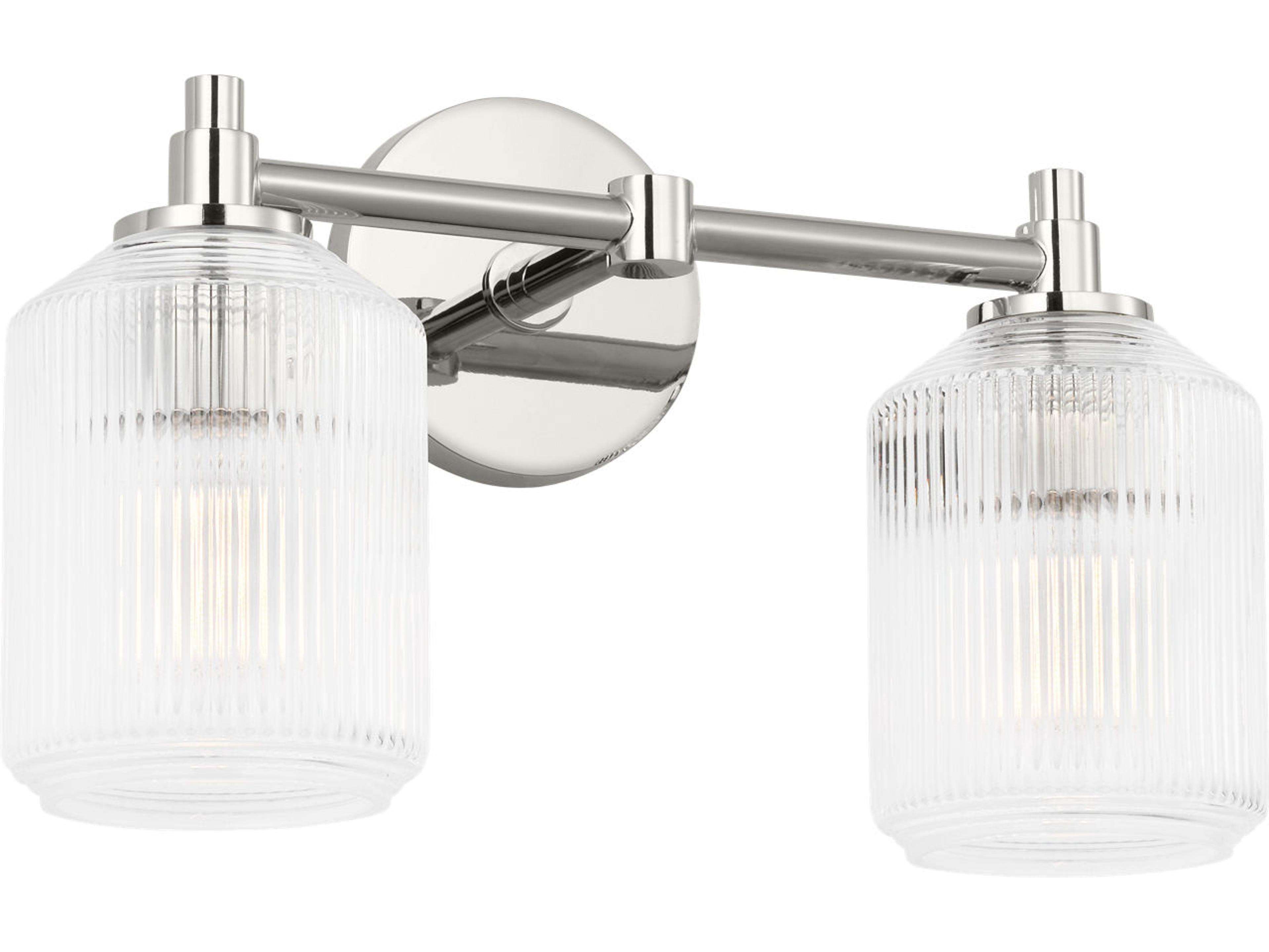 Visual Comfort Studio Barstow 2-Light Polished Nickel Vanity Light