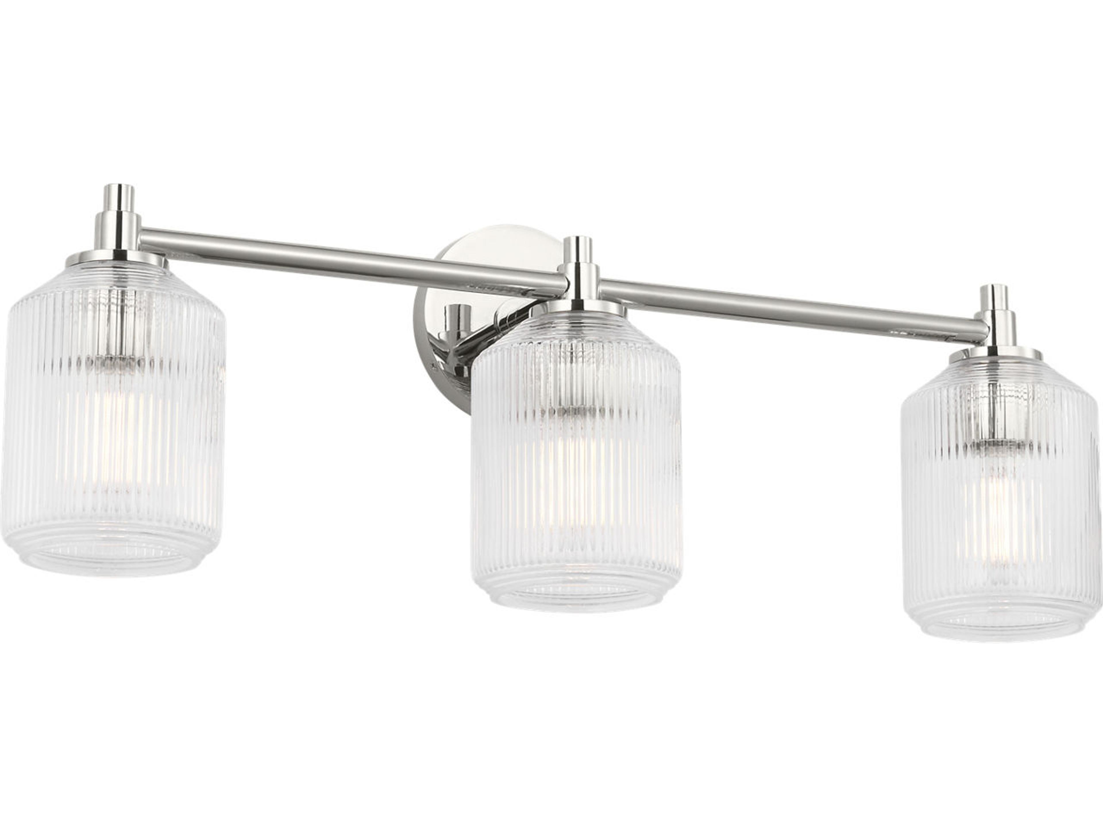 Visual Comfort Studio Barstow 3-Light Polished Nickel Vanity Light