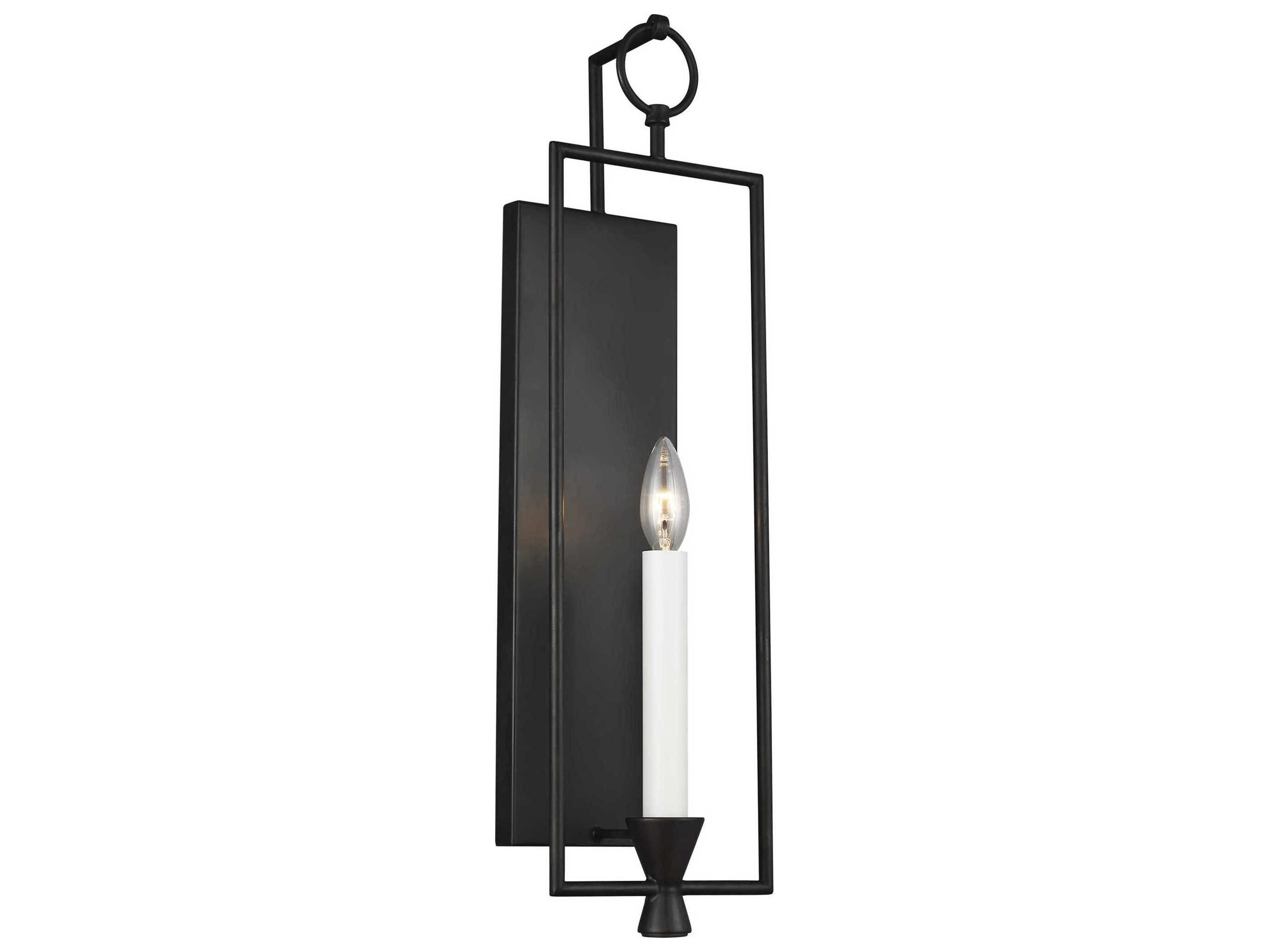 Visual Comfort Studio Keystone 1-Light Aged Iron Black Wall Sconce