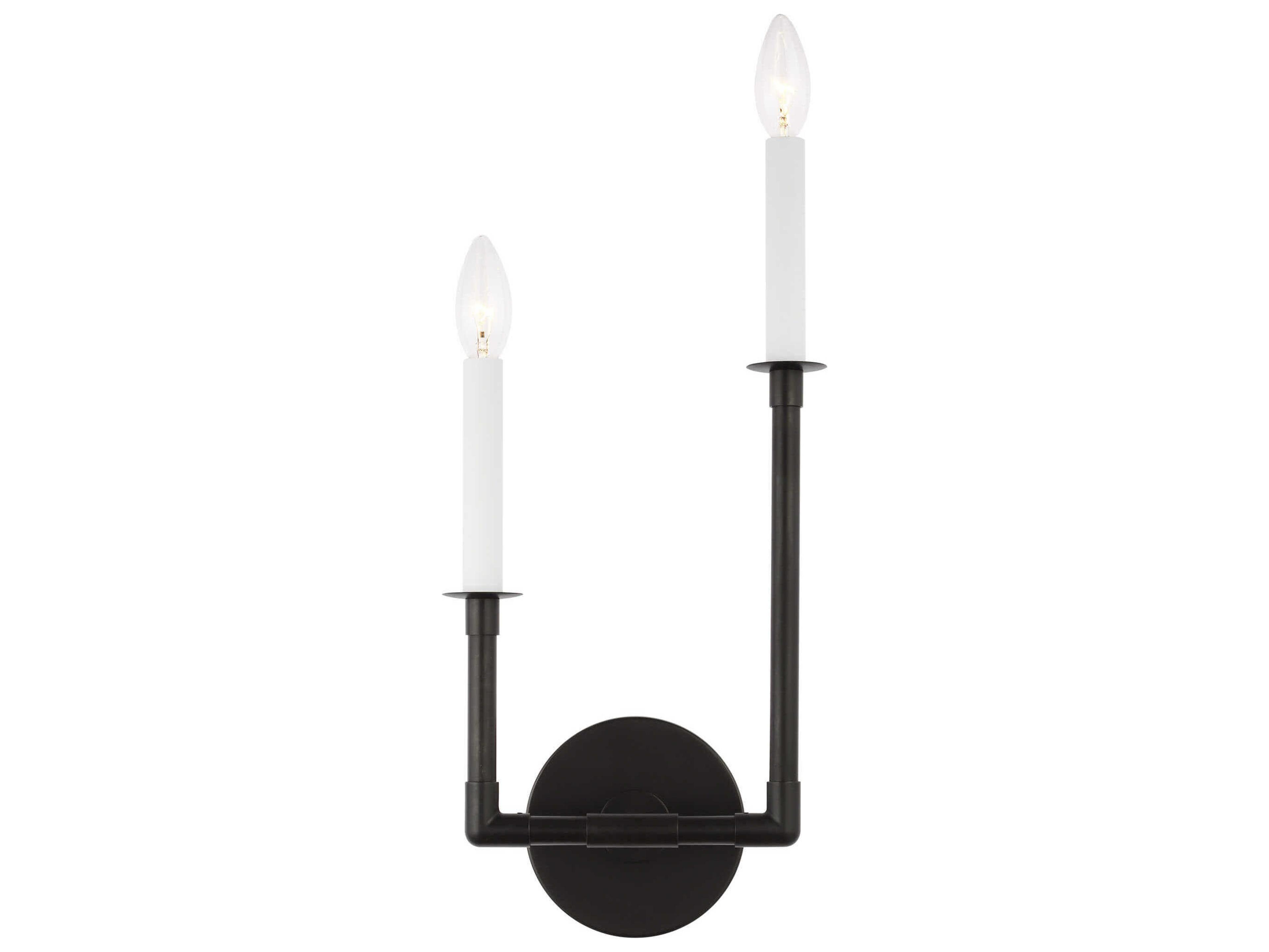 Visual Comfort Studio Bayview 2-Light Aged Iron Black Wall Sconce