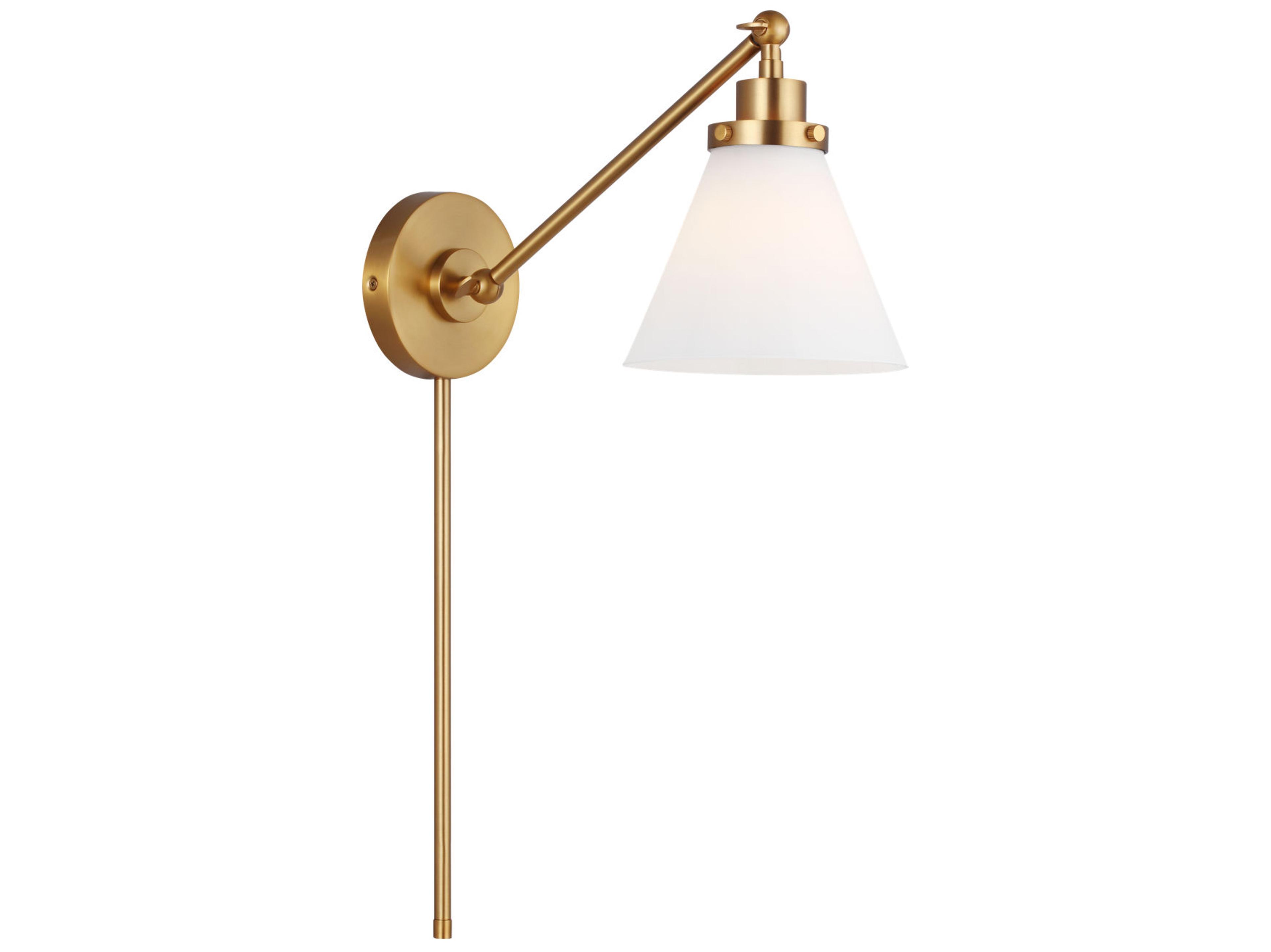 Visual Comfort Studio Wellfleet 1-Light Burnished Brass Swing Wall Sconce