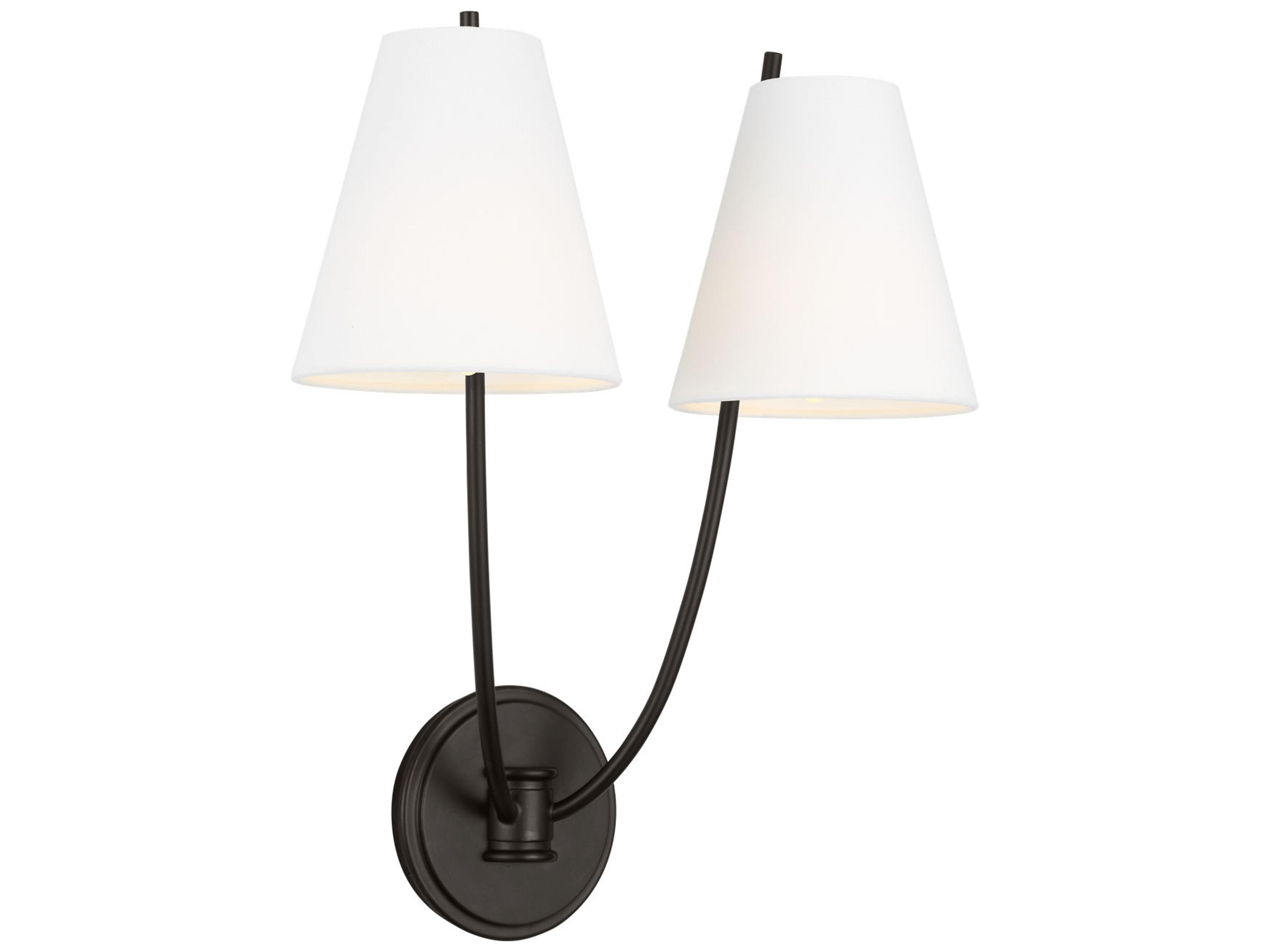 Visual Comfort Studio Marina 2-Light Aged Iron Black Wall Sconce