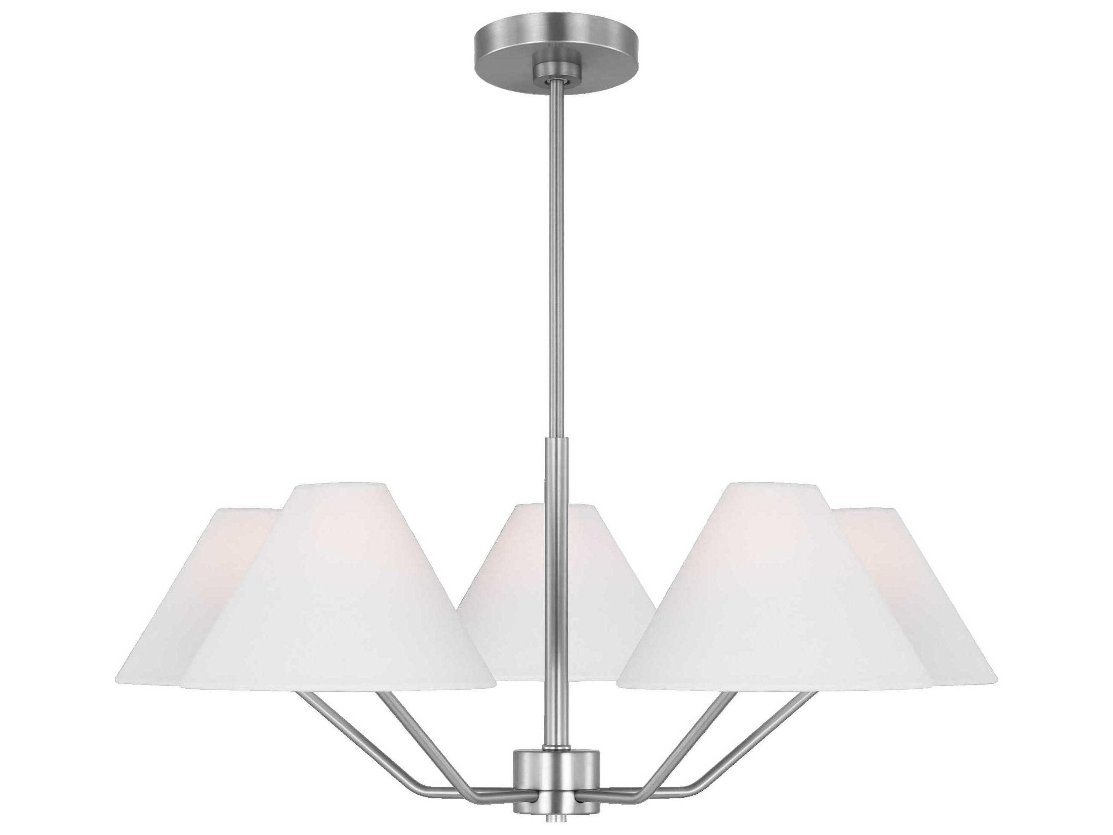 Visual Comfort Studio Burke 5-Light Brushed Steel Chandelier
