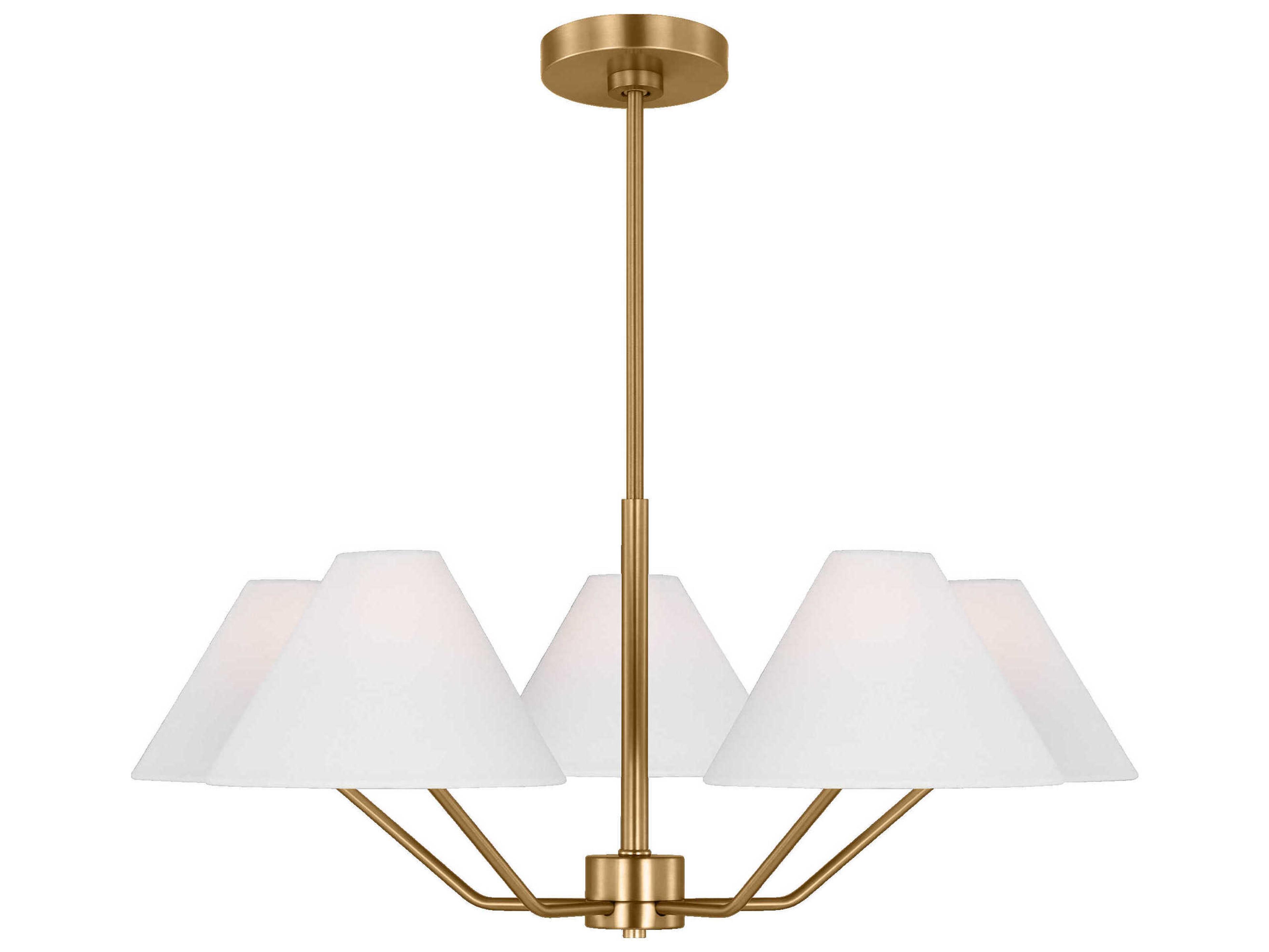 Visual Comfort Studio Burke 5-Light Satin Brass Chandelier