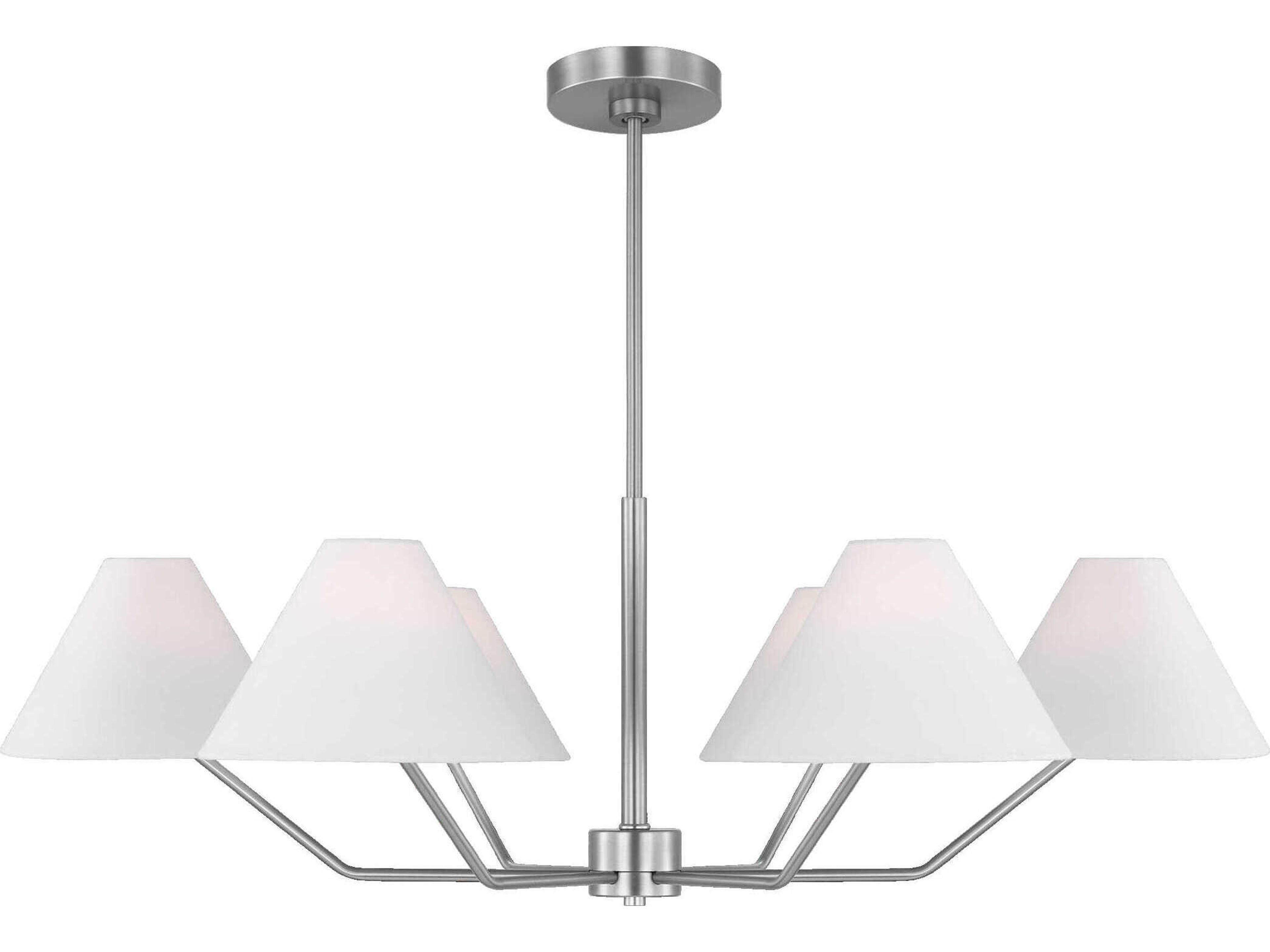Burke 6-Light Brushed Steel Chandelier