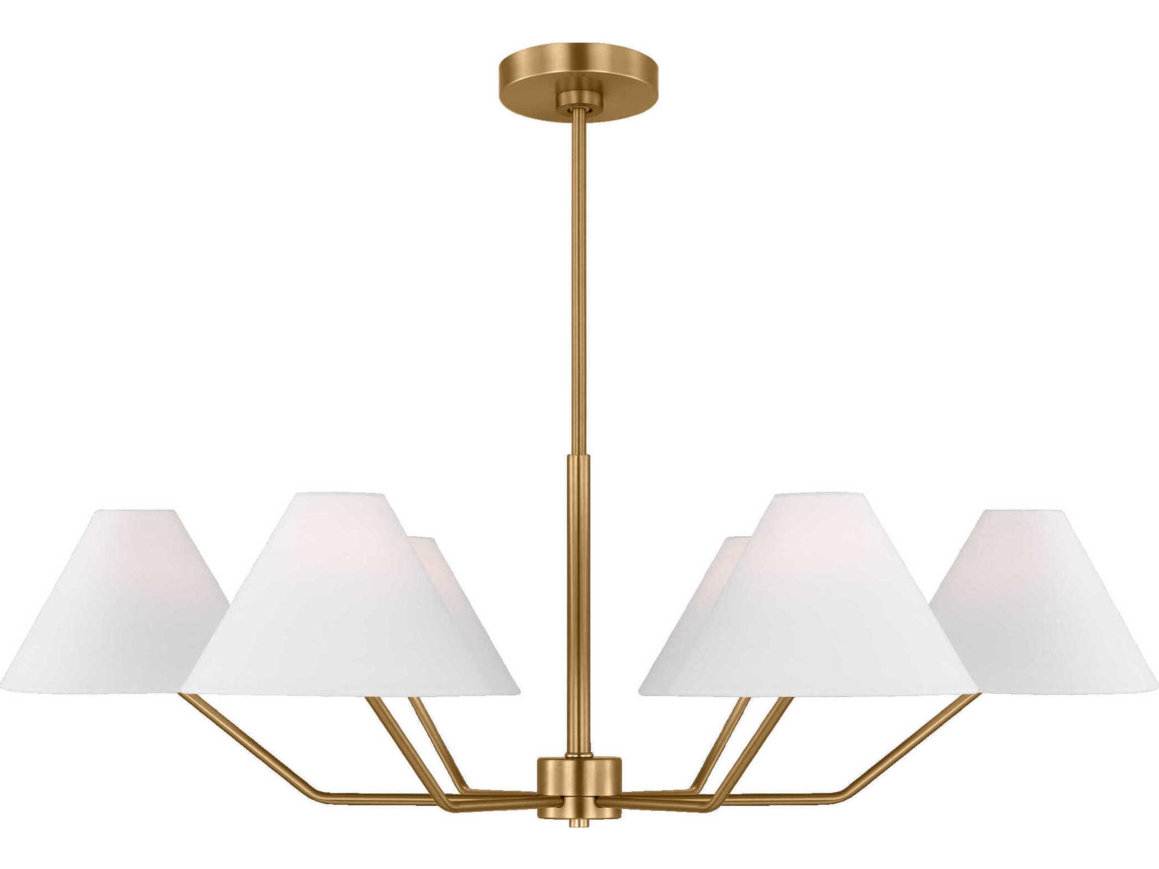 Visual Comfort Studio Burke 6-Light Satin Brass Chandelier