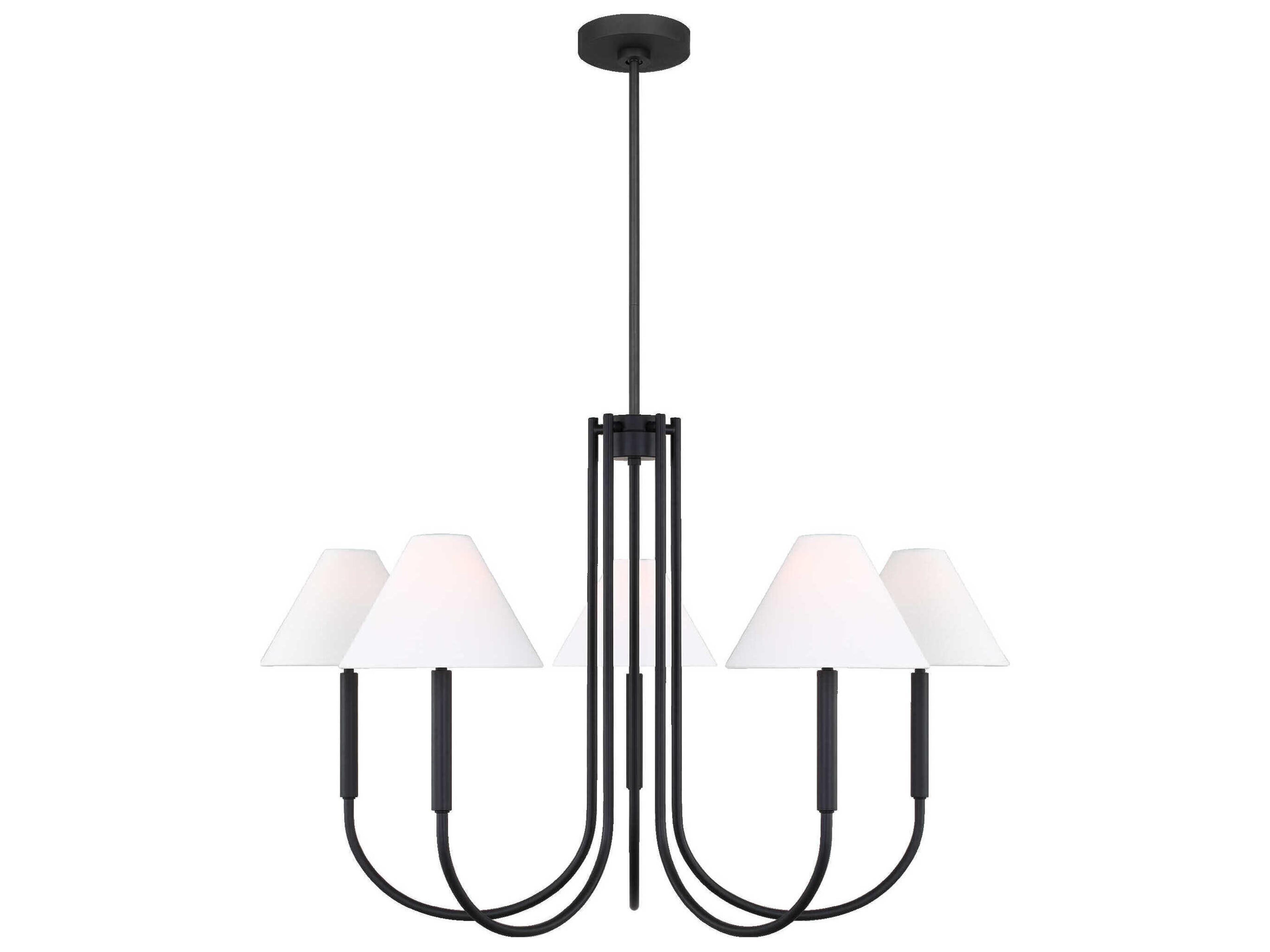 Visual Comfort Studio Porteau 6-Light Midnight Black Chandelier
