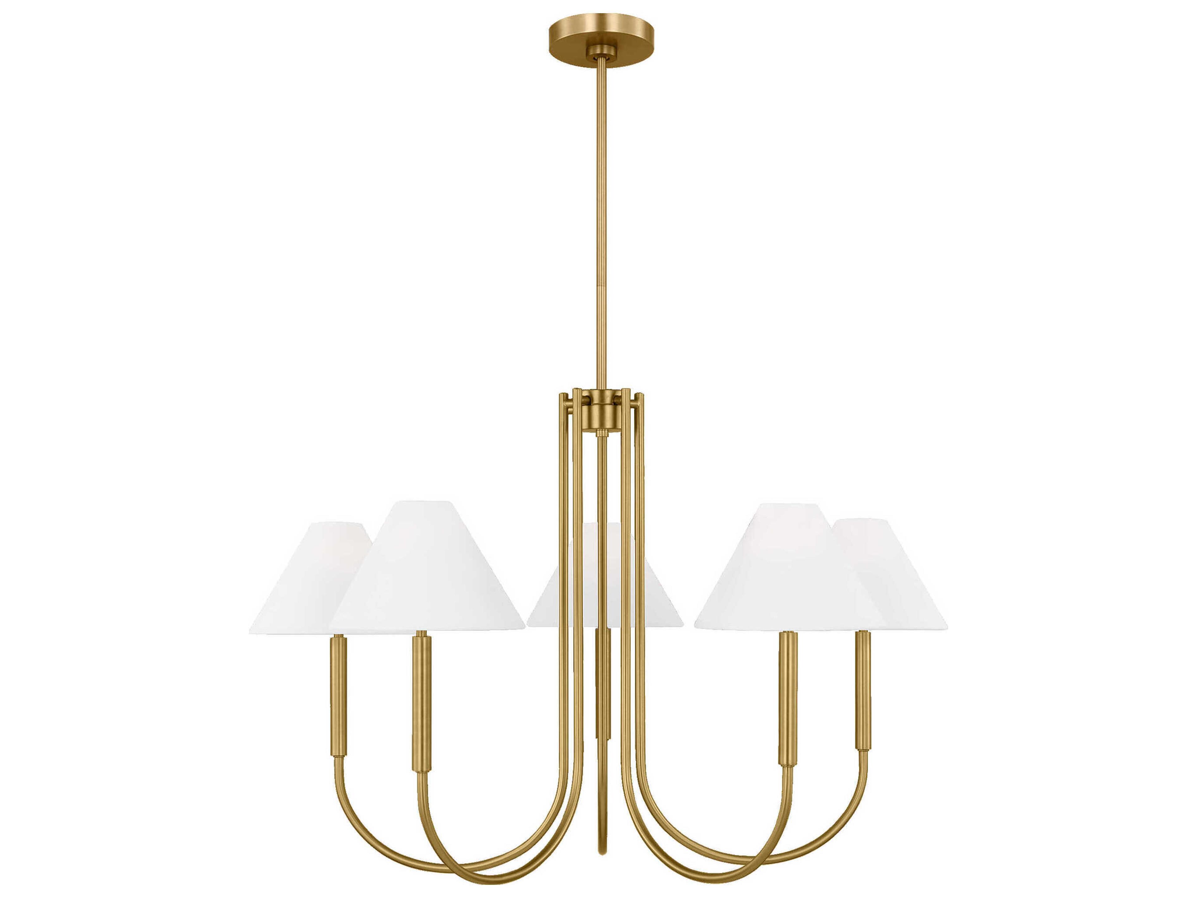 Visual Comfort Studio Porteau 6-Light Satin Brass Chandelier