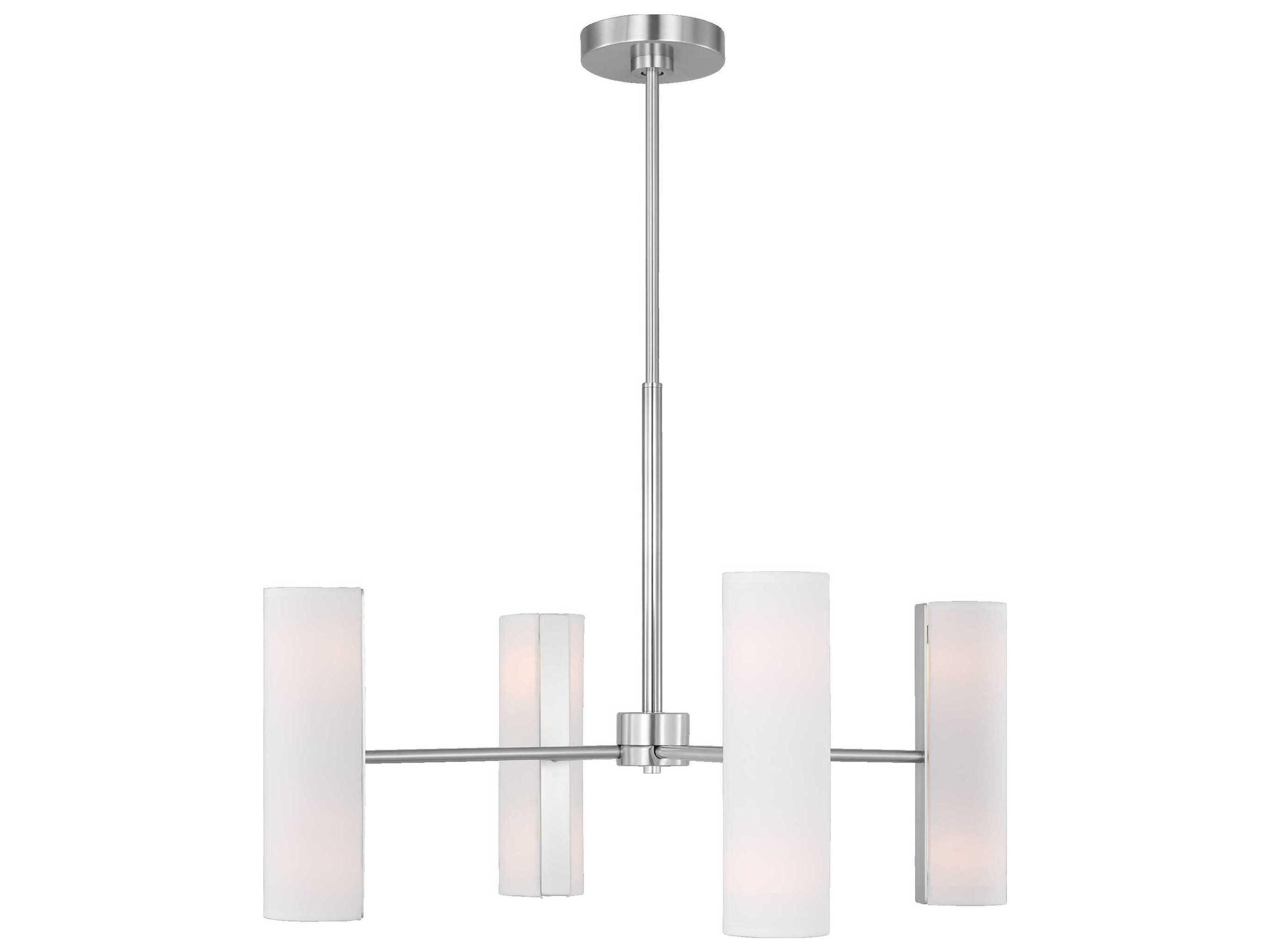Visual Comfort Studio Capalino 8-Light Brushed Steel Cylinder Chandelier