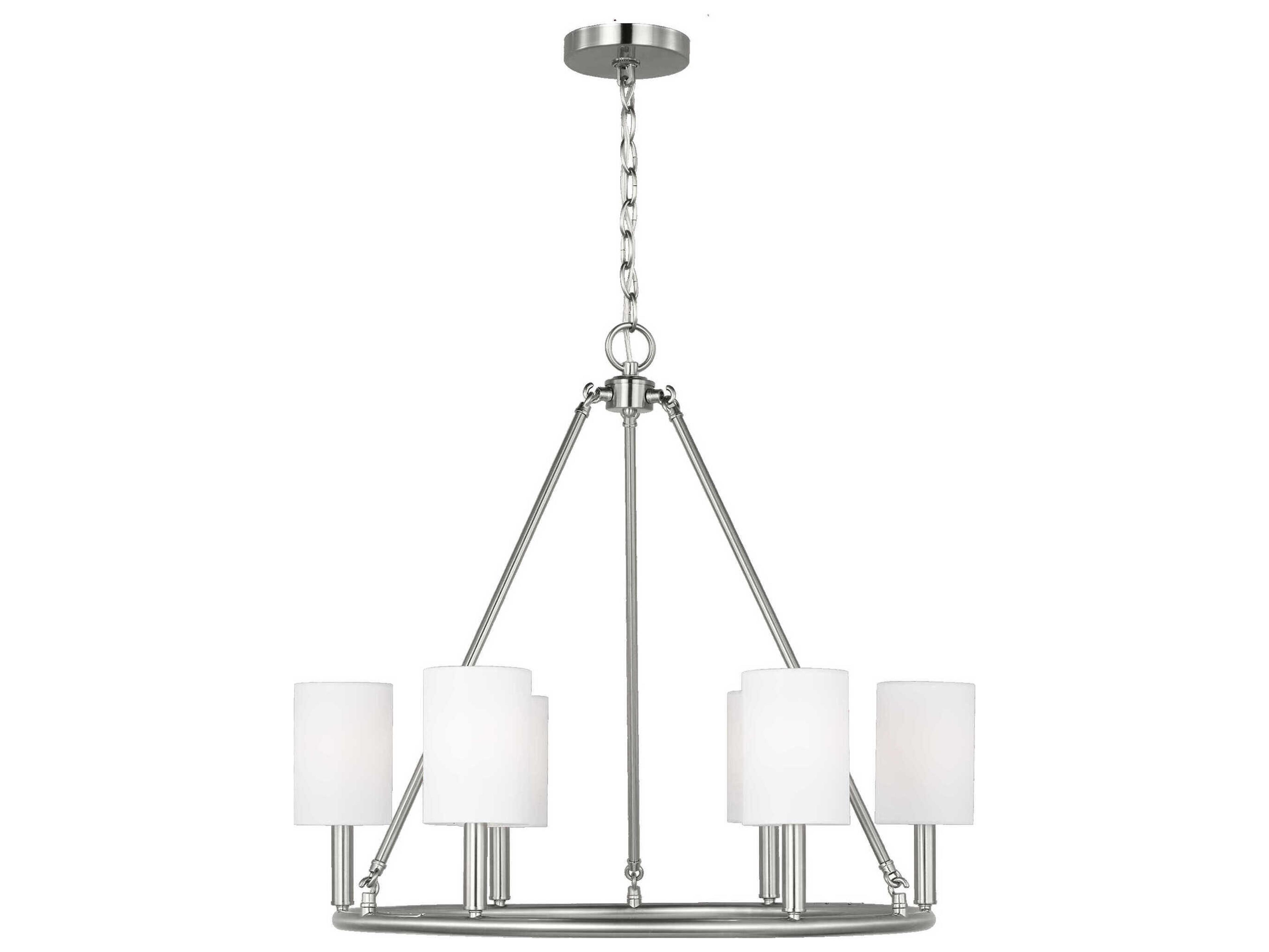 Visual Comfort Studio Egmont 6-Light Brushed Steel Chandelier