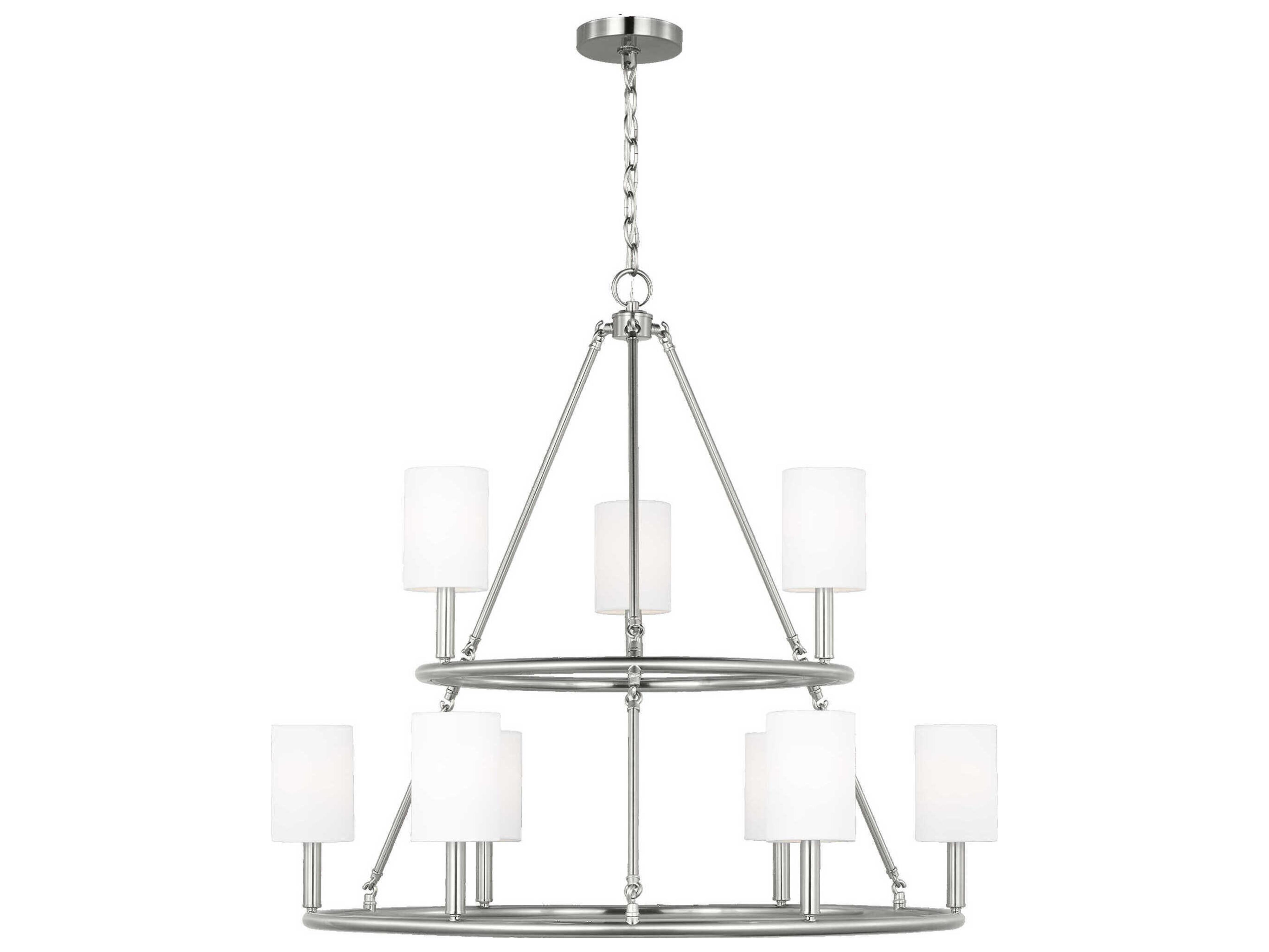 Visual Comfort Studio Egmont 9-Light Brushed Steel Chandelier