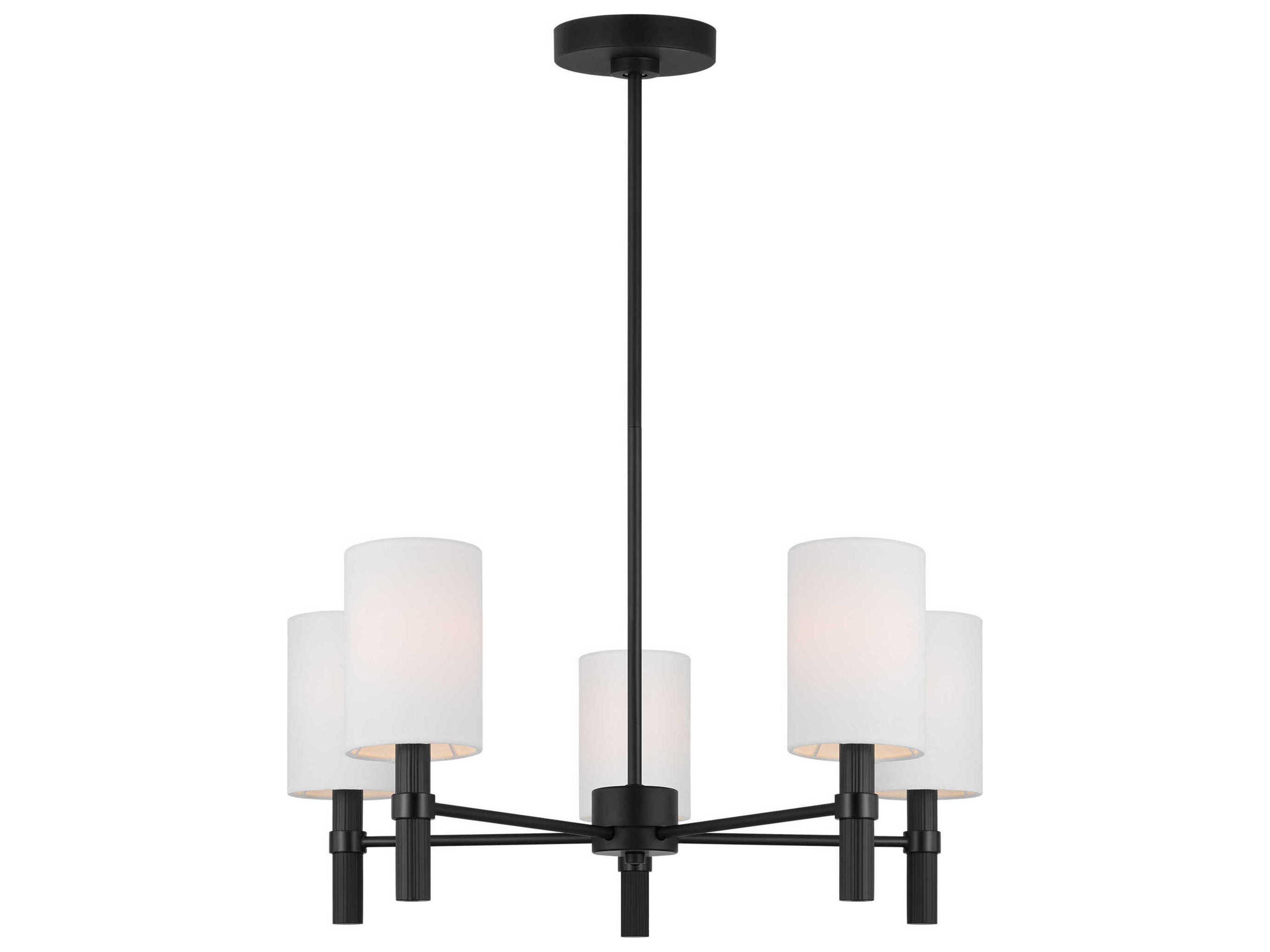 Visual Comfort Studio Manor 5-Light Midnight Black Cylinder Chandelier