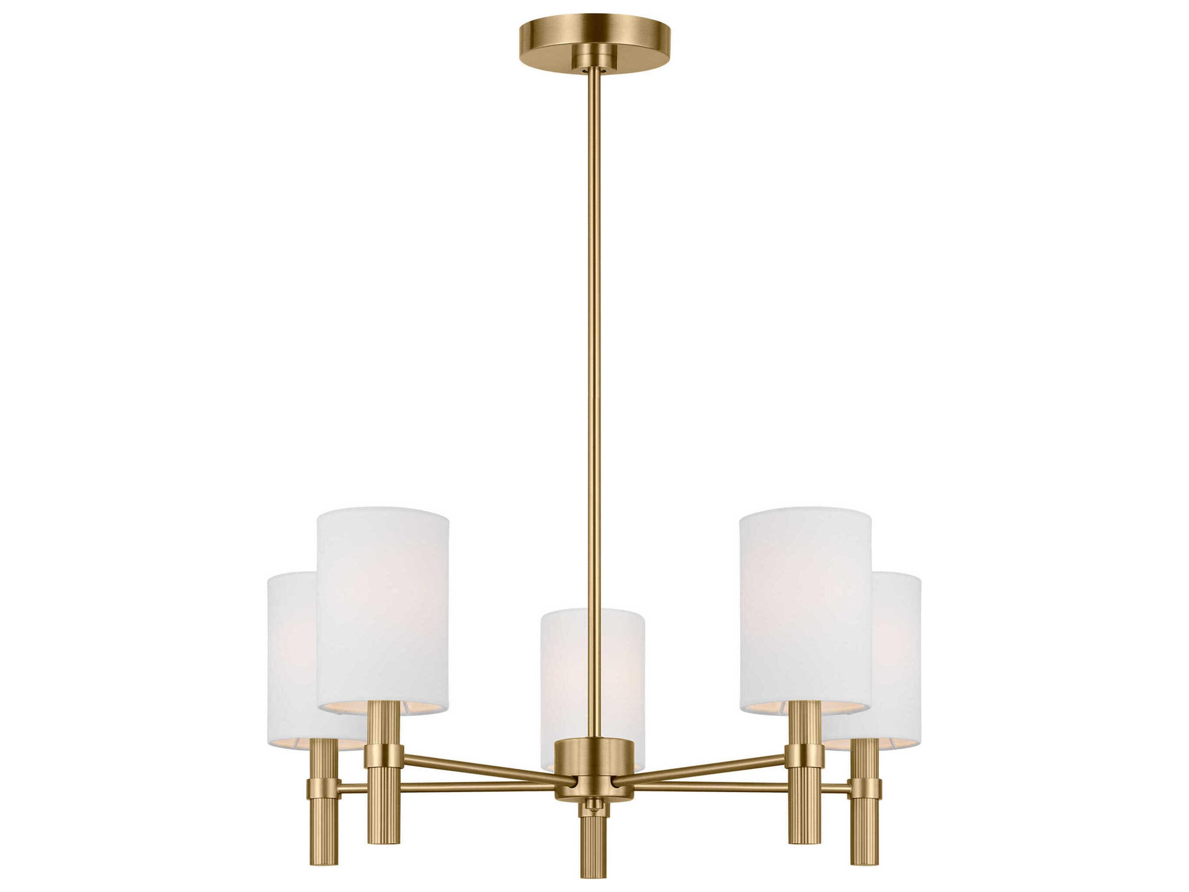 Visual Comfort Studio Manor 5-Light Satin Brass Cylinder Chandelier