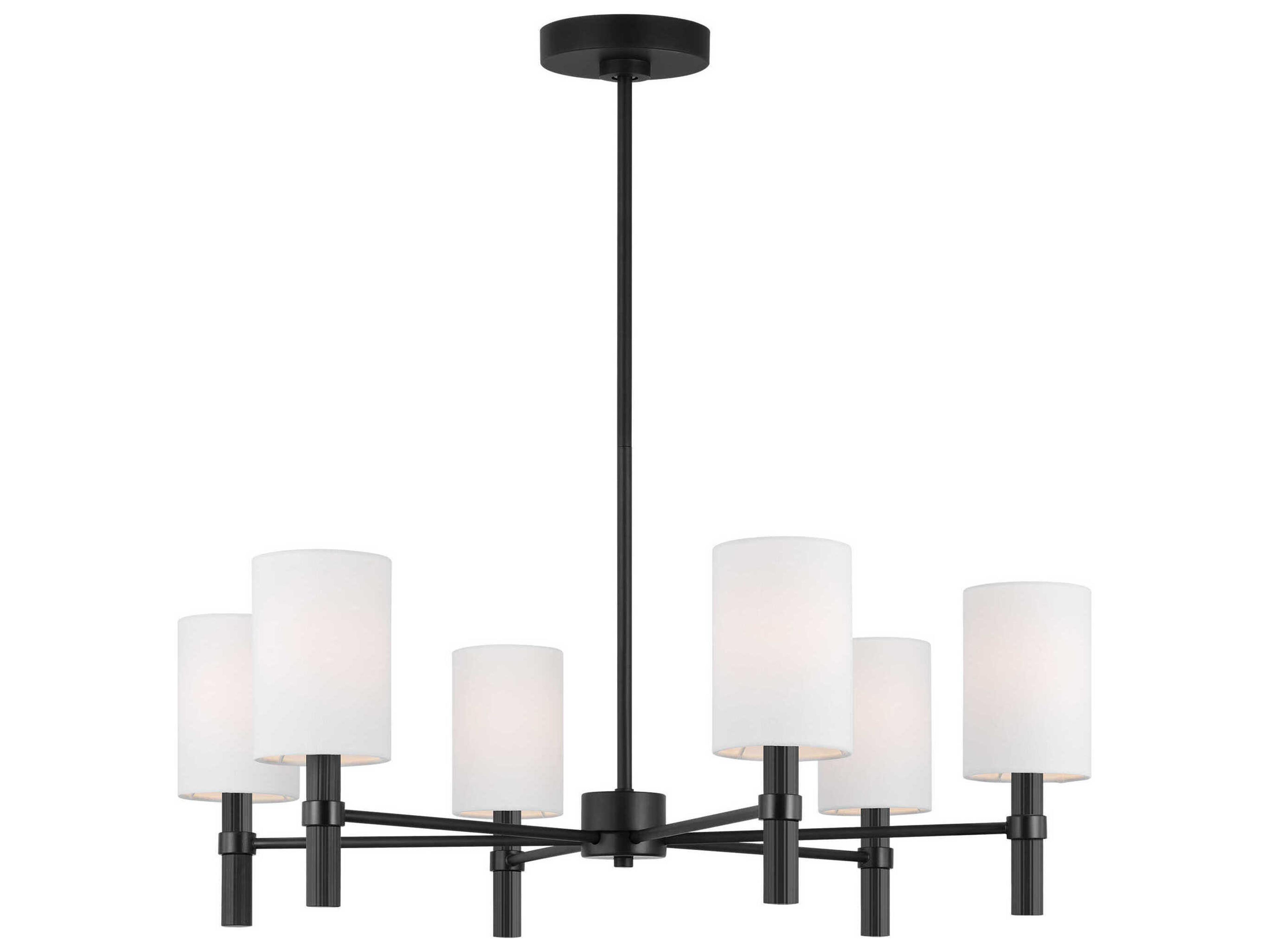 Visual Comfort Studio Manor 6-Light Midnight Black Cylinder Chandelier