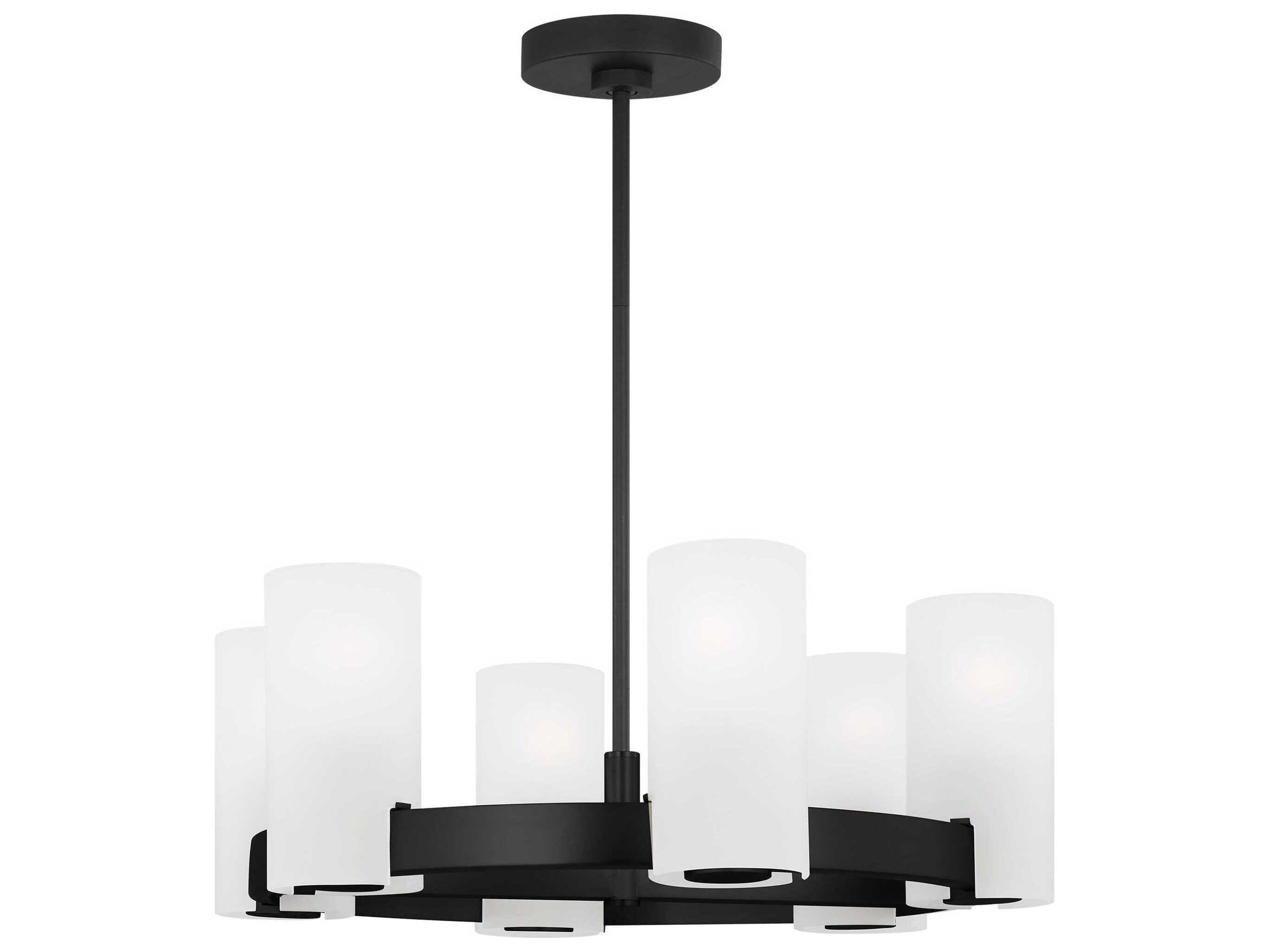 Visual Comfort Studio Rhode 6-Light Midnight Black Cylinder Chandelier
