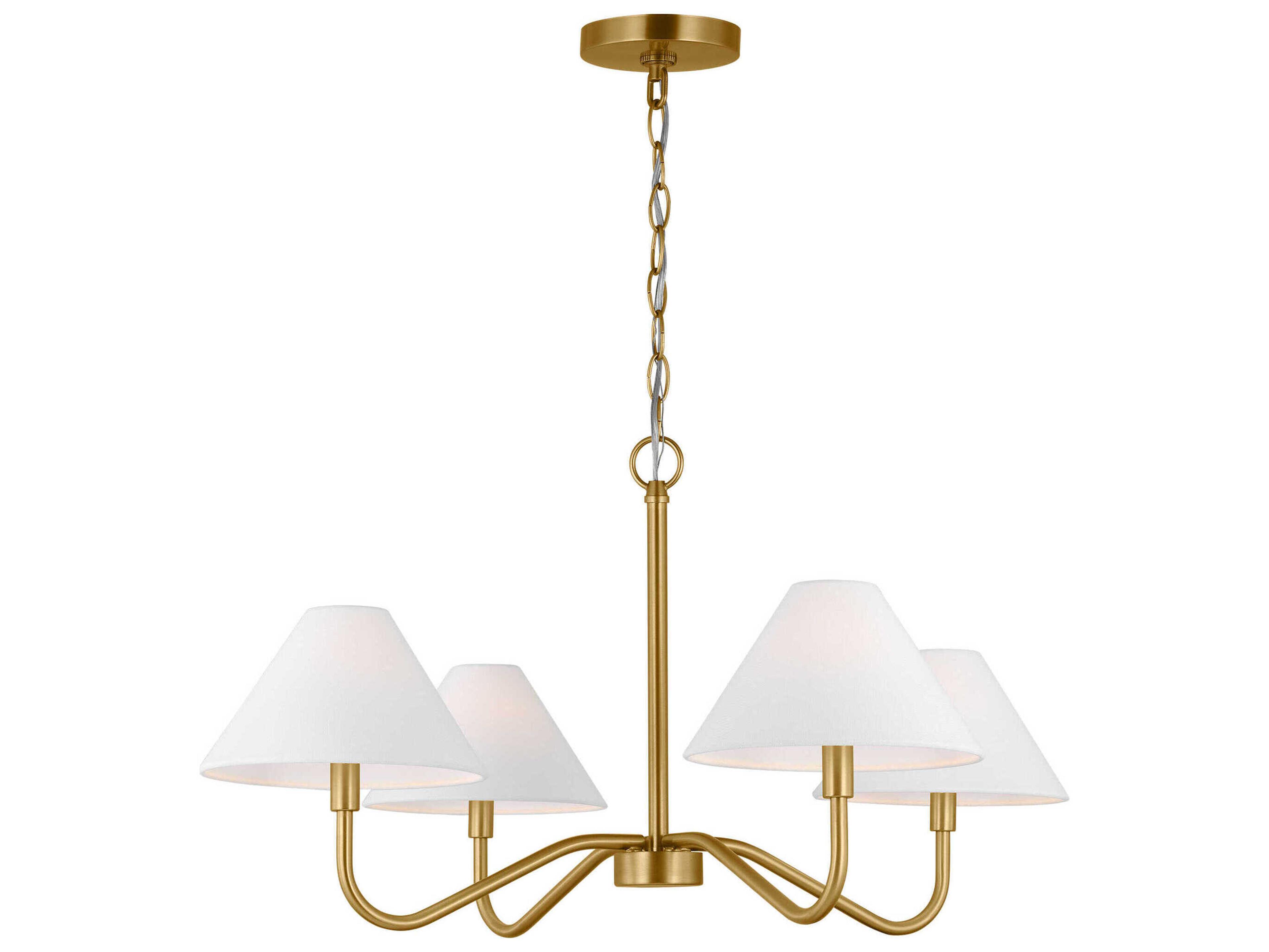 Visual Comfort Studio Eldon 4-Light Satin Brass Empire Chandelier