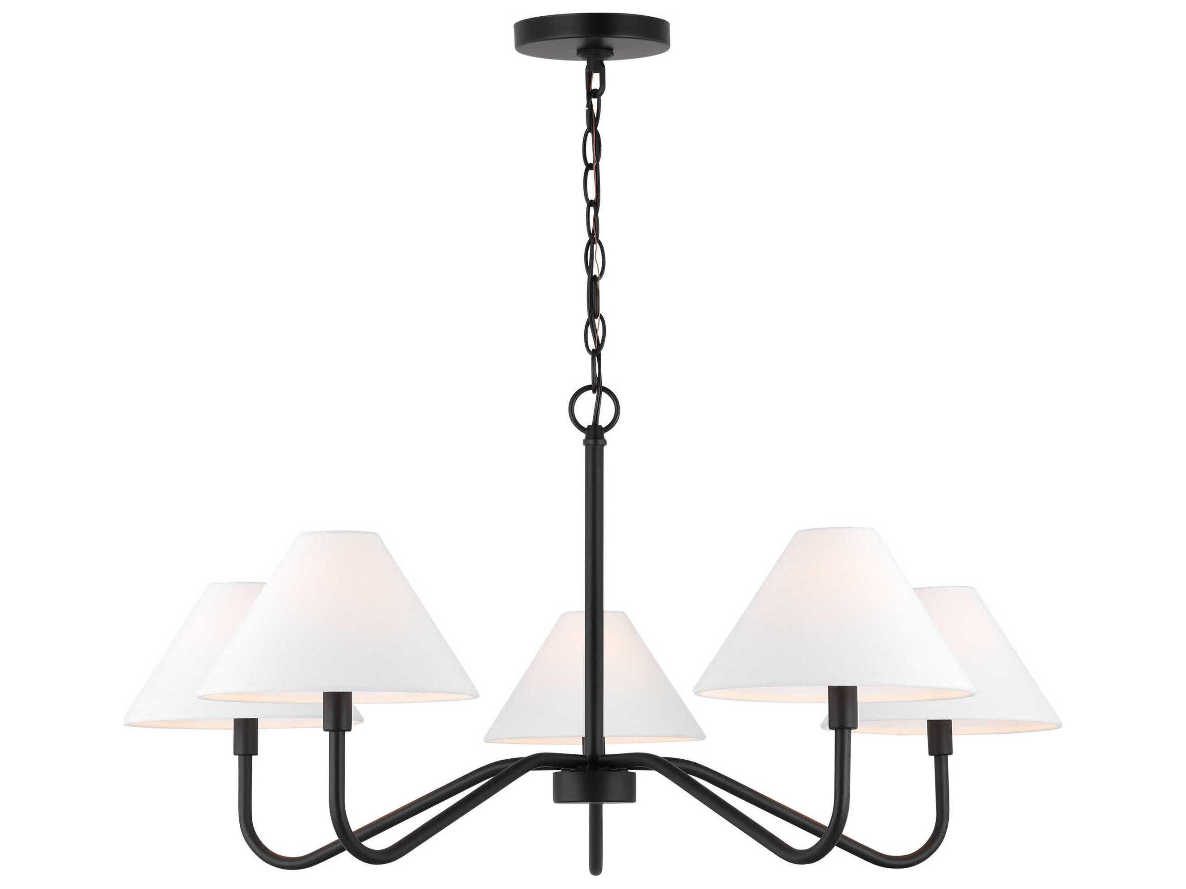 Visual Comfort Studio Eldon 5-Light Midnight Black Empire Chandelier