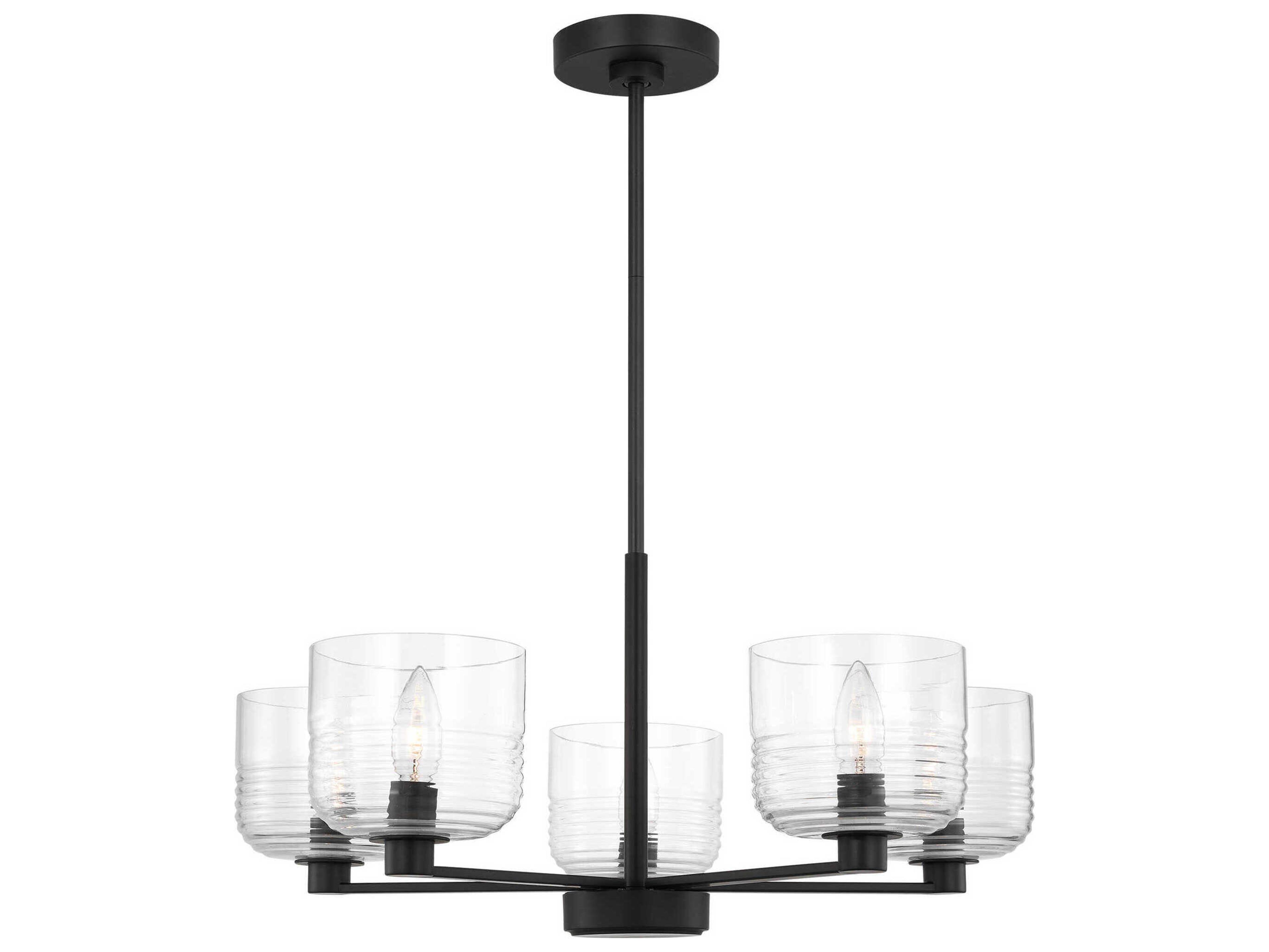 Visual Comfort Studio Lochdale 5-Light Midnight Black Candelabra Chandelier