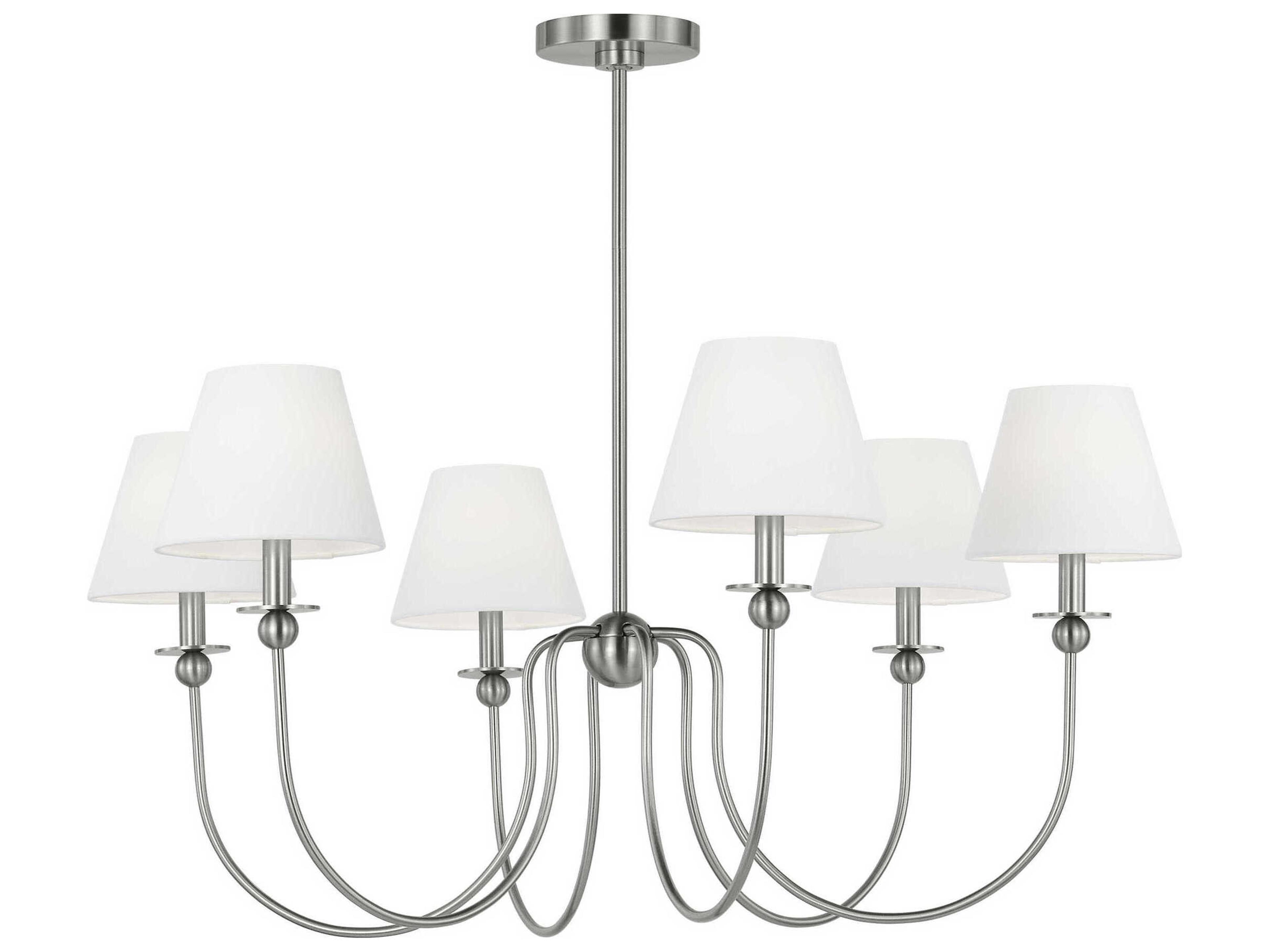 Visual Comfort Studio Elsay 6-Light Brushed Nickel Chandelier