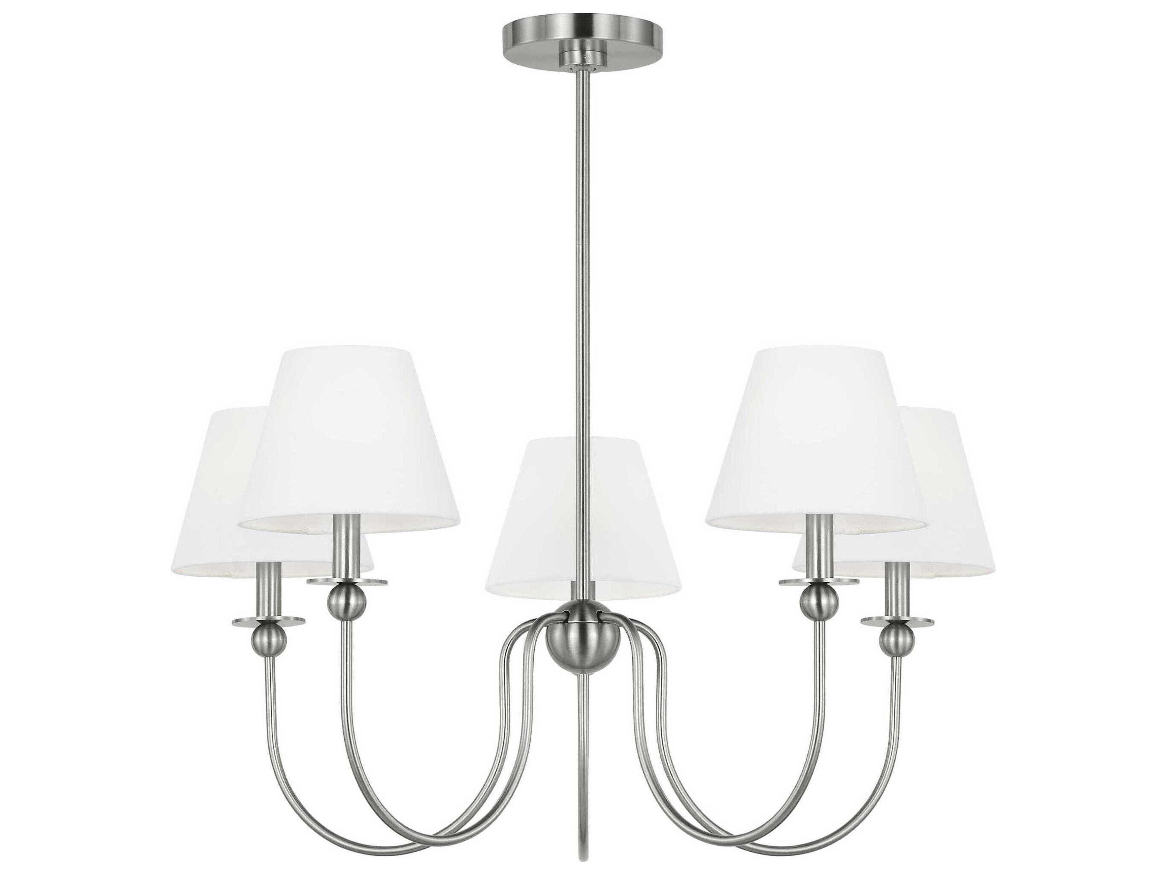 Visual Comfort Studio Elsay 5-Light Brushed Nickel Chandelier