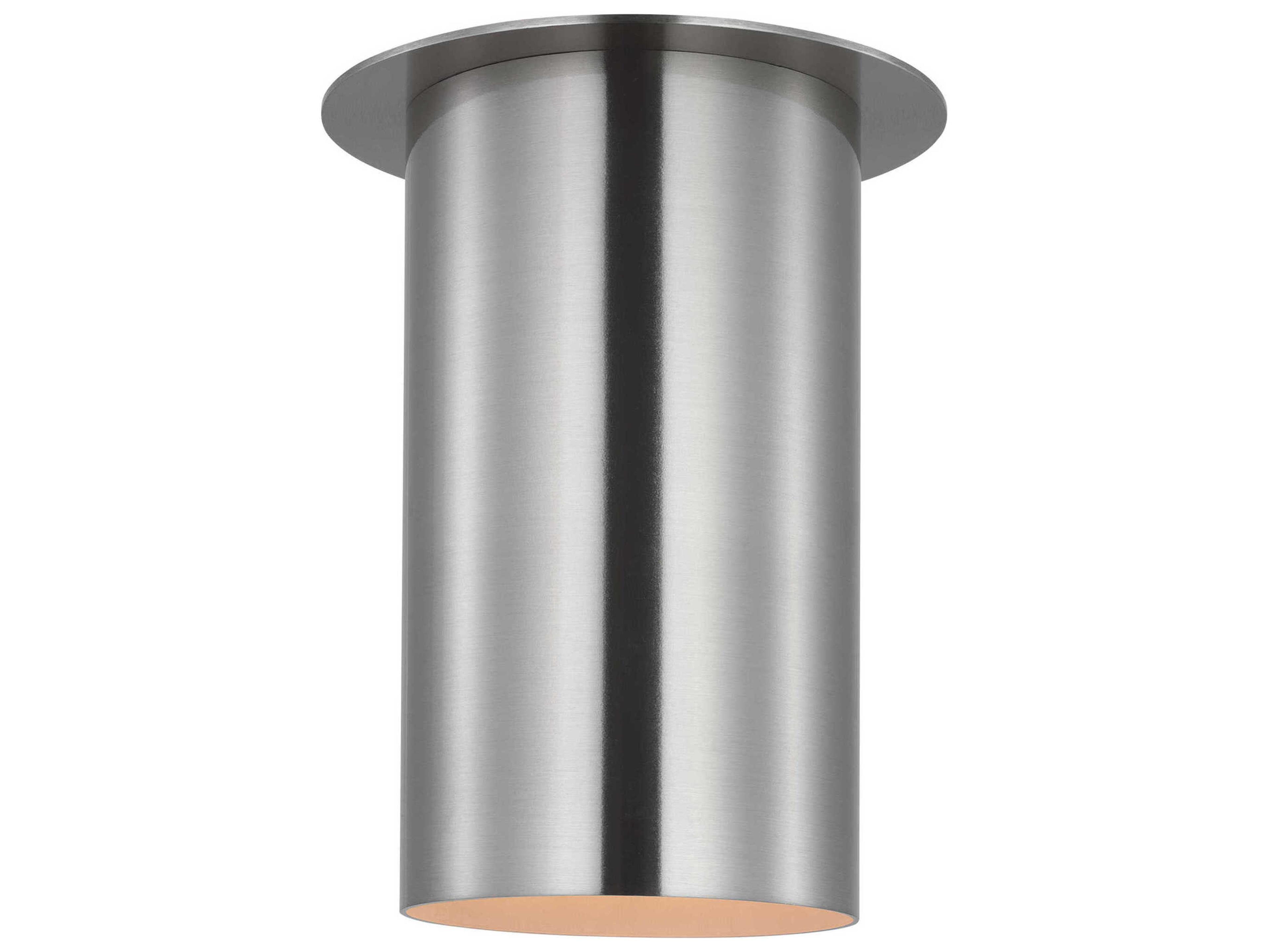 Visual Comfort Studio Archer 1-Light Brushed Steel Cylinder Flush Mount