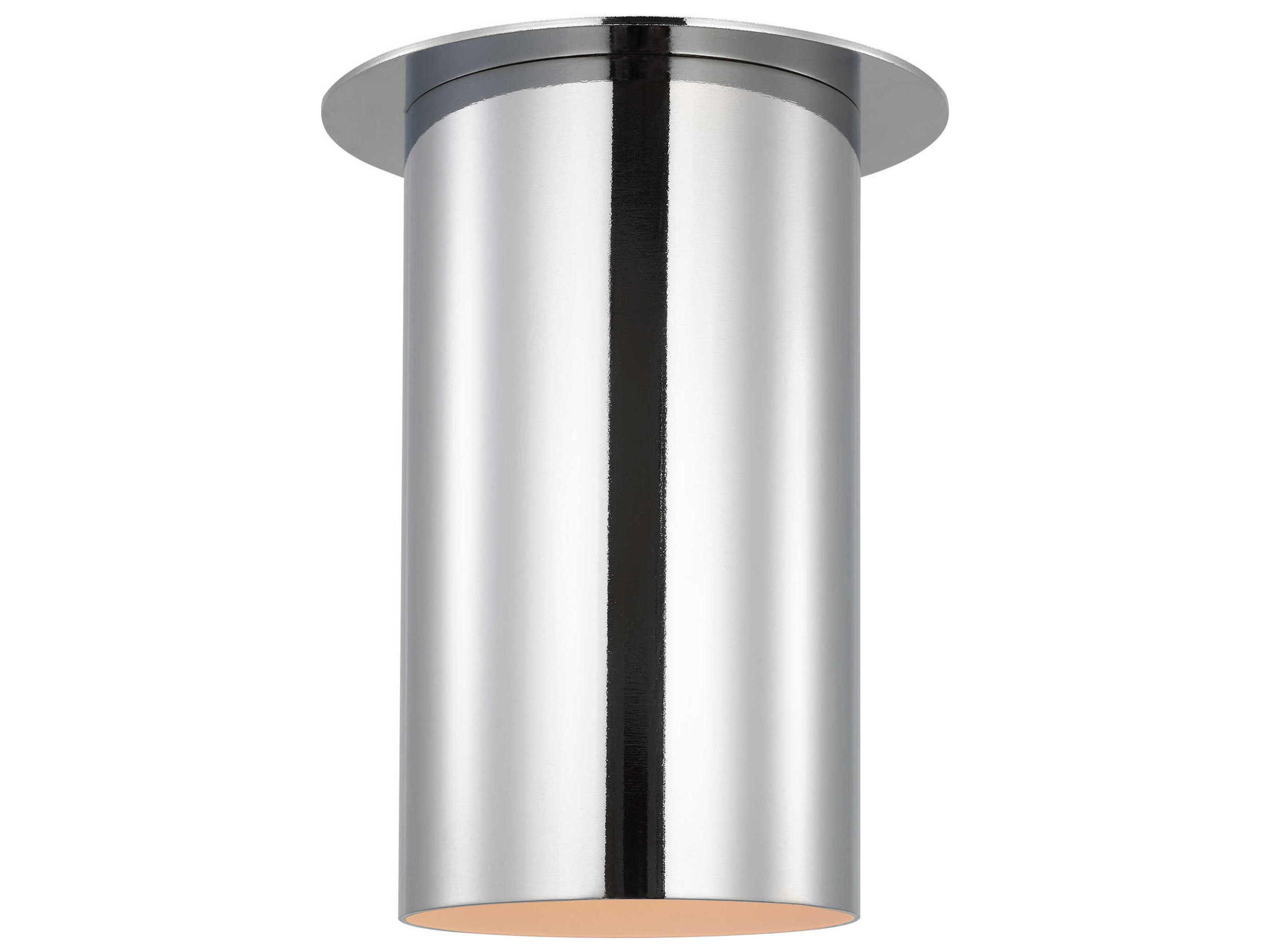 Visual Comfort Studio Archer 1-Light Chrome Cylinder Flush Mount