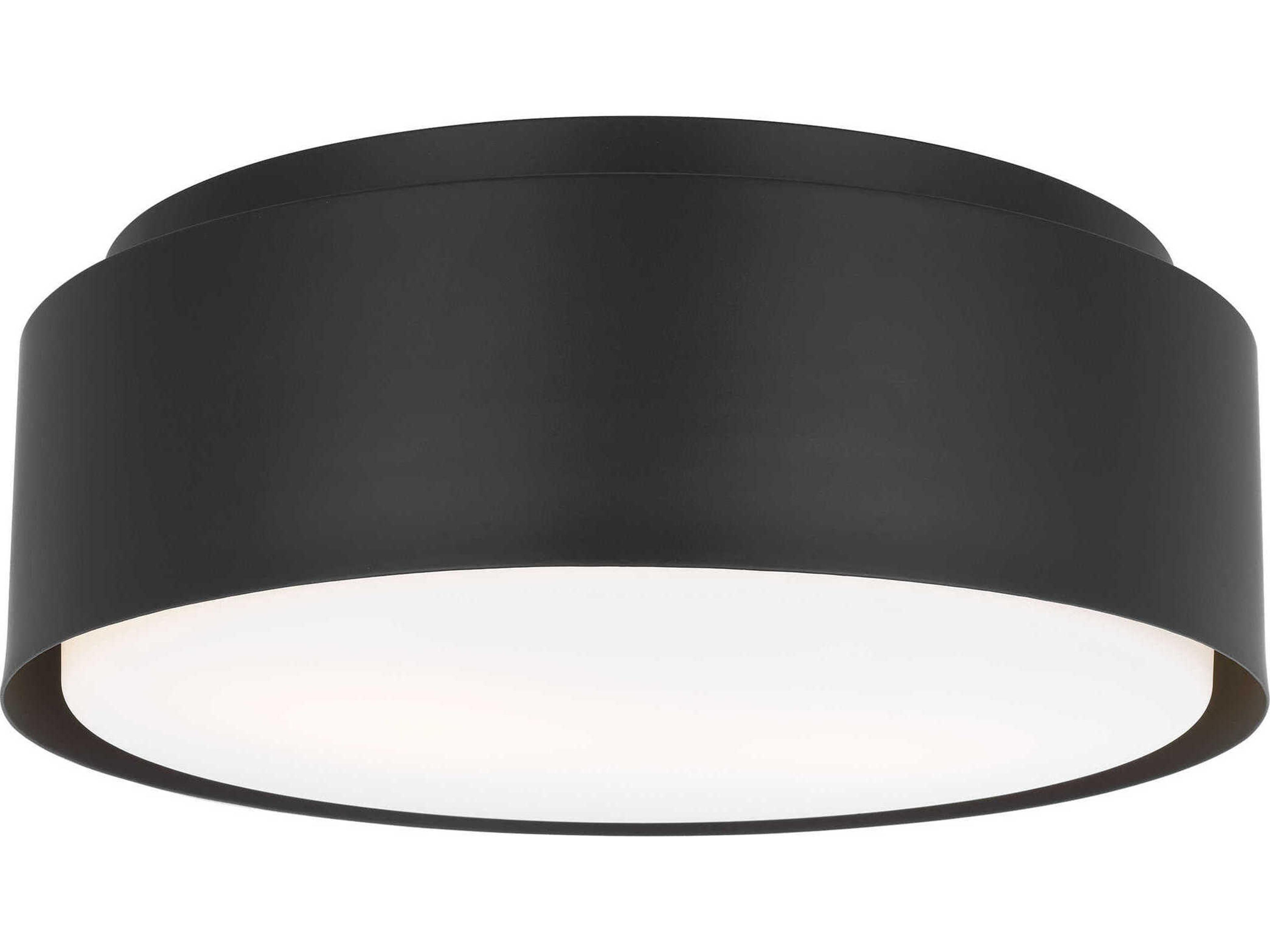Visual Comfort Studio Dartmore 2-Light Midnight Black Drum Flush Mount