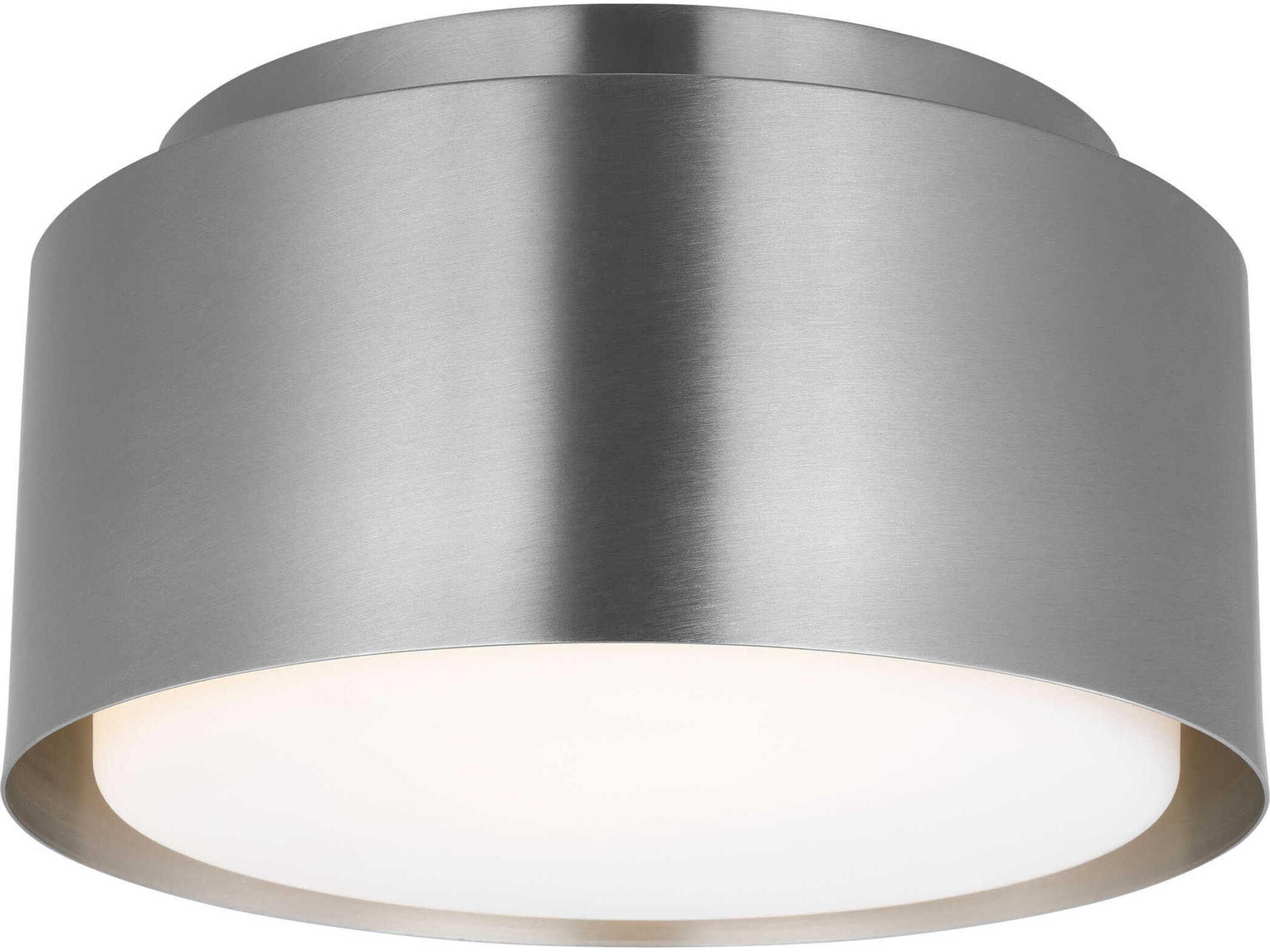 Visual Comfort Studio Dartmore 1-Light Brushed Nickel Drum Flush Mount