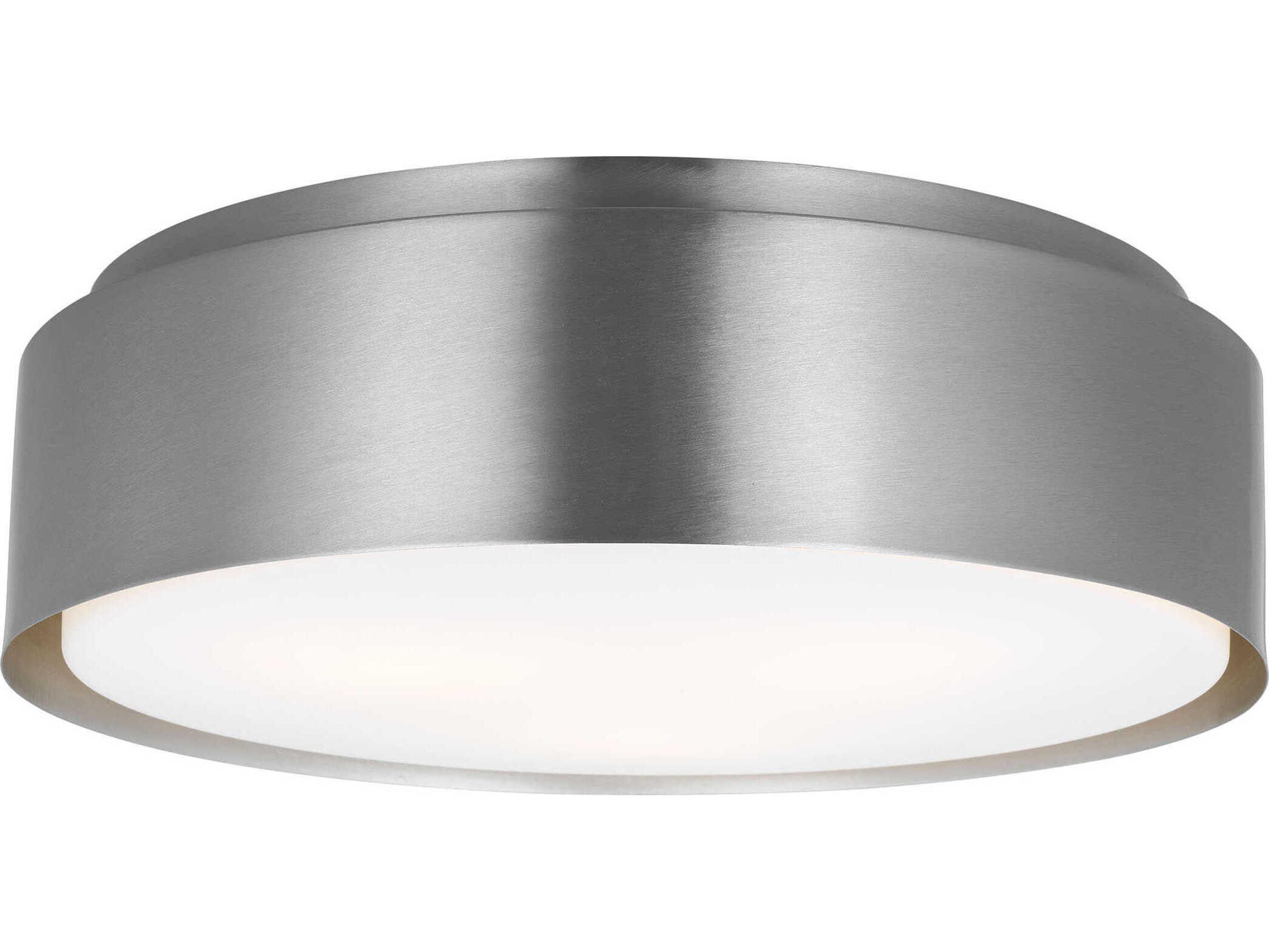 Visual Comfort Studio Dartmore 3-Light Brushed Nickel Drum Flush Mount