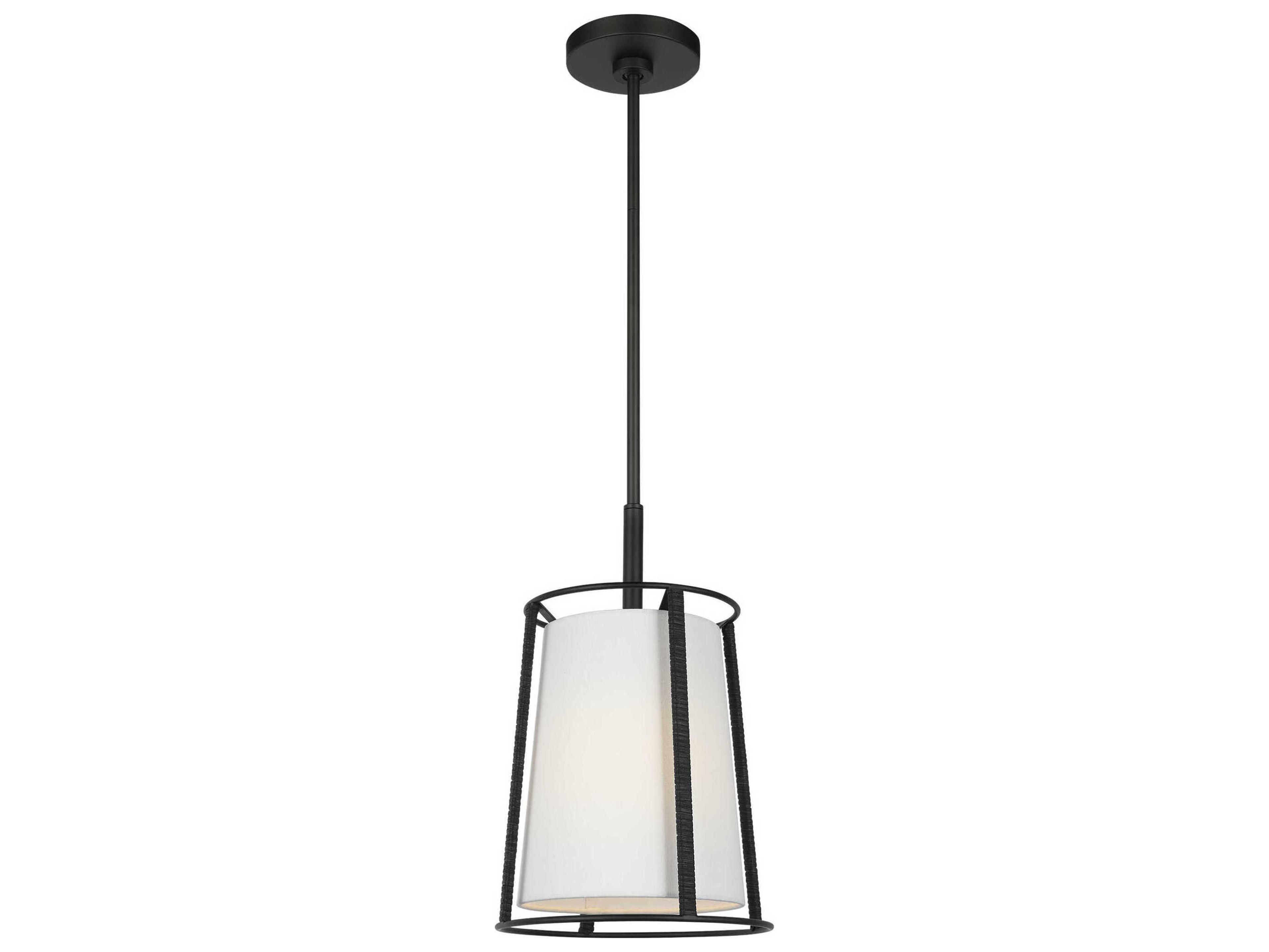 Visual Comfort Studio Cortes 1-Light Midnight Black Drum Mini Pendant