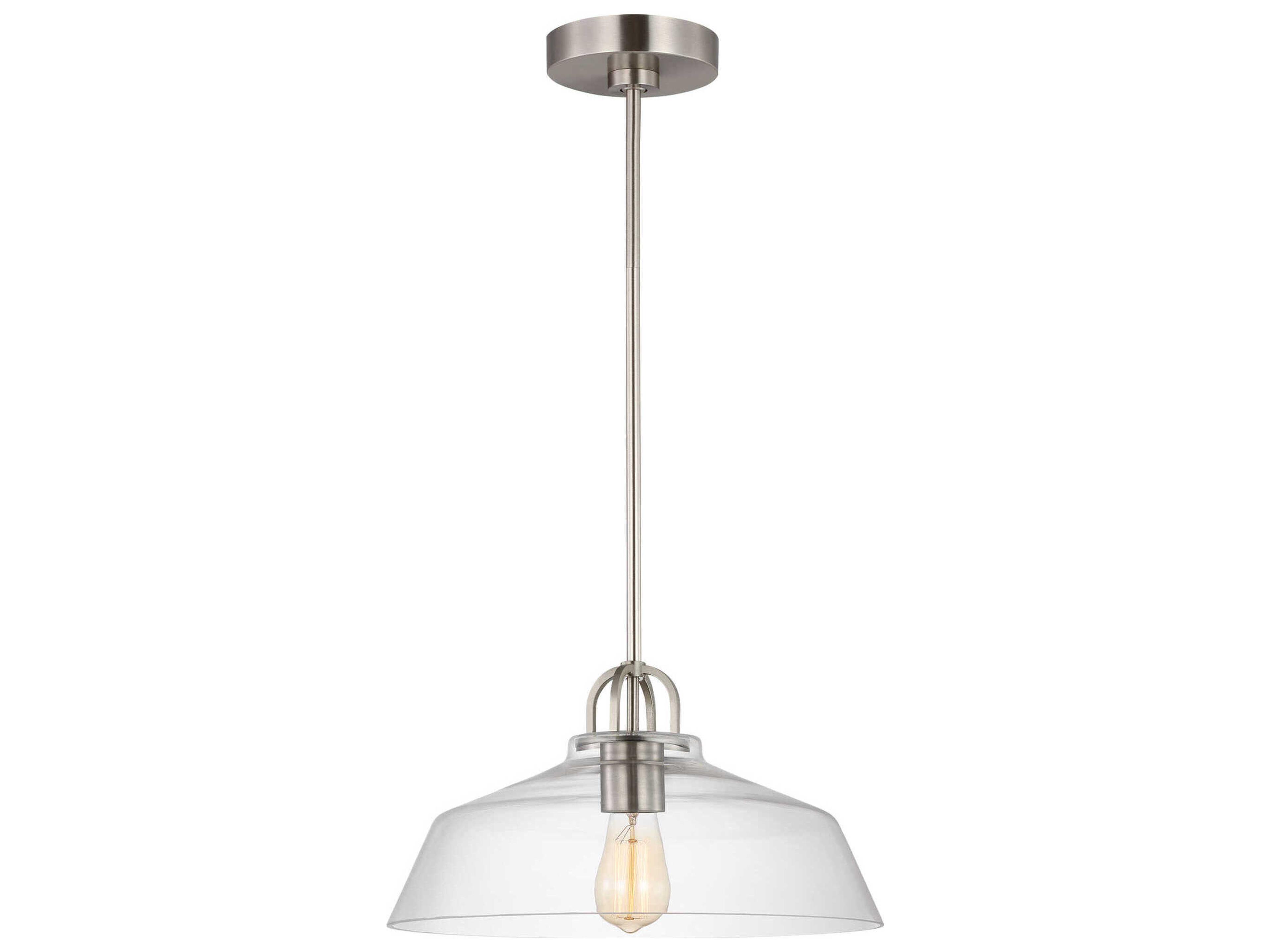 Visual Comfort Studio Payton 1-Light Brushed Steel Pendant