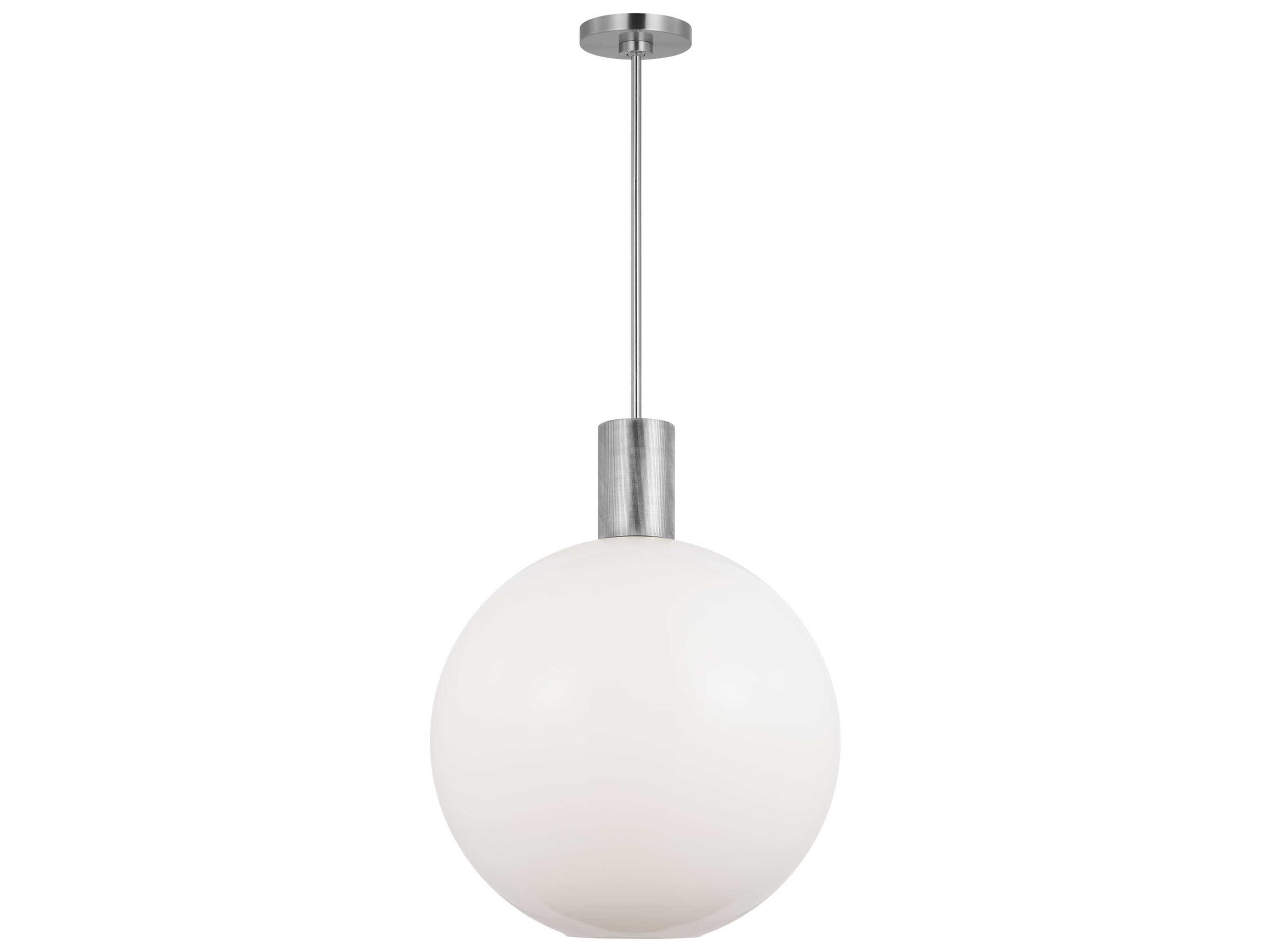 Visual Comfort Studio Colewood 1-Light Brushed Nickel Globe Pendant