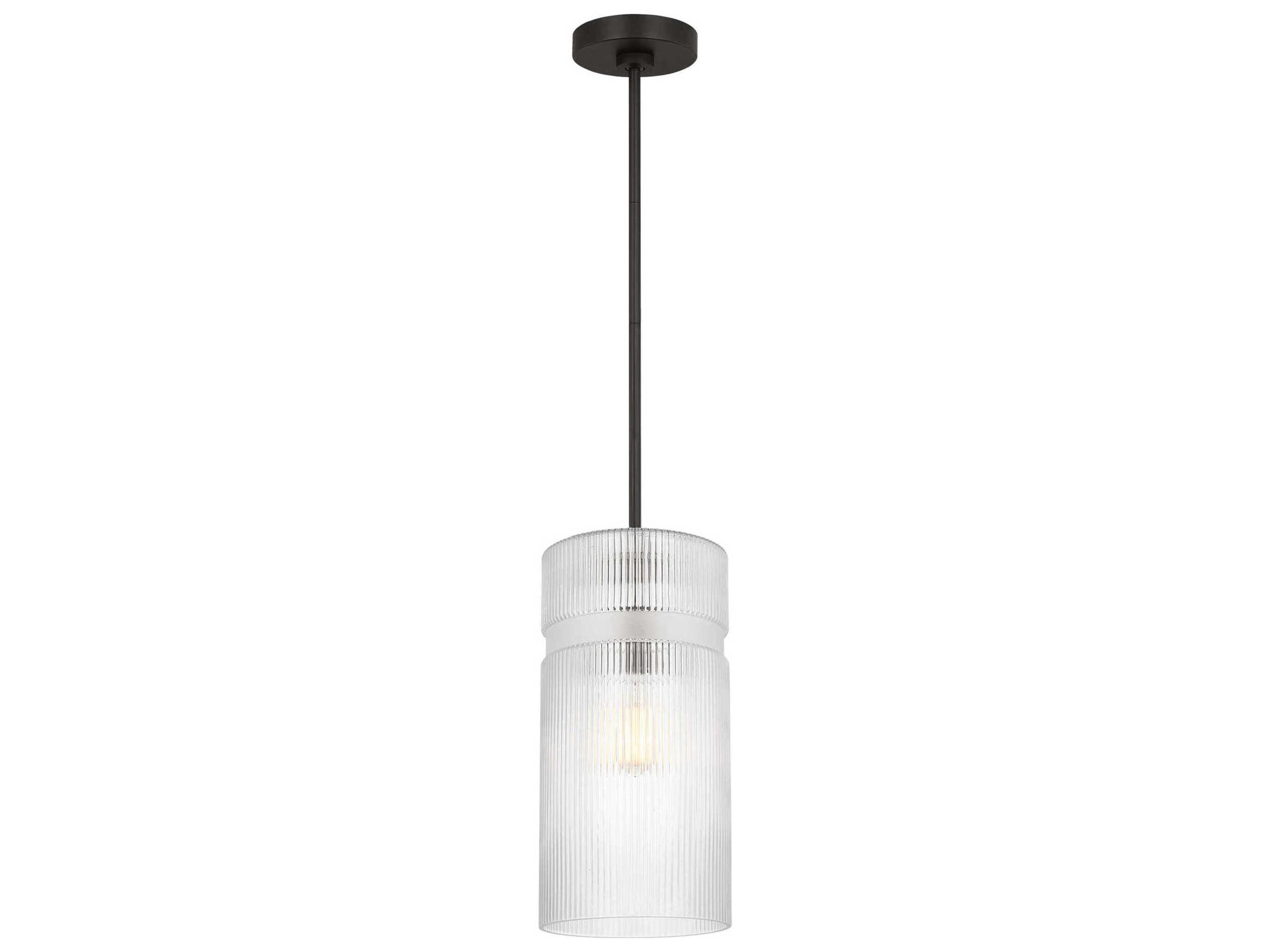 Visual Comfort Studio Liouet 1-Light Midnight Black Cylinder Mini Pendant