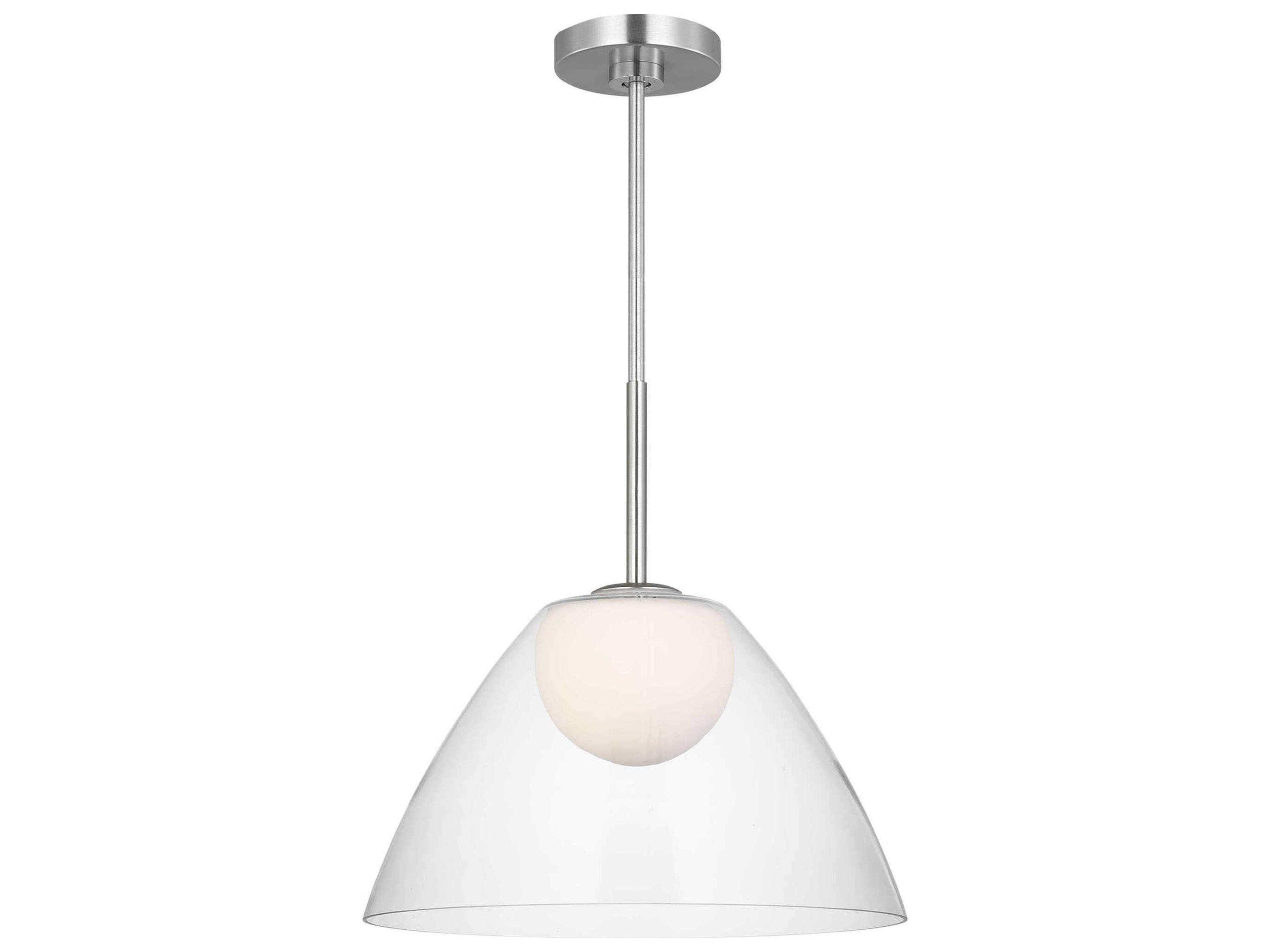 Visual Comfort Studio Suma 1-Light Brushed Nickel Dome Pendant