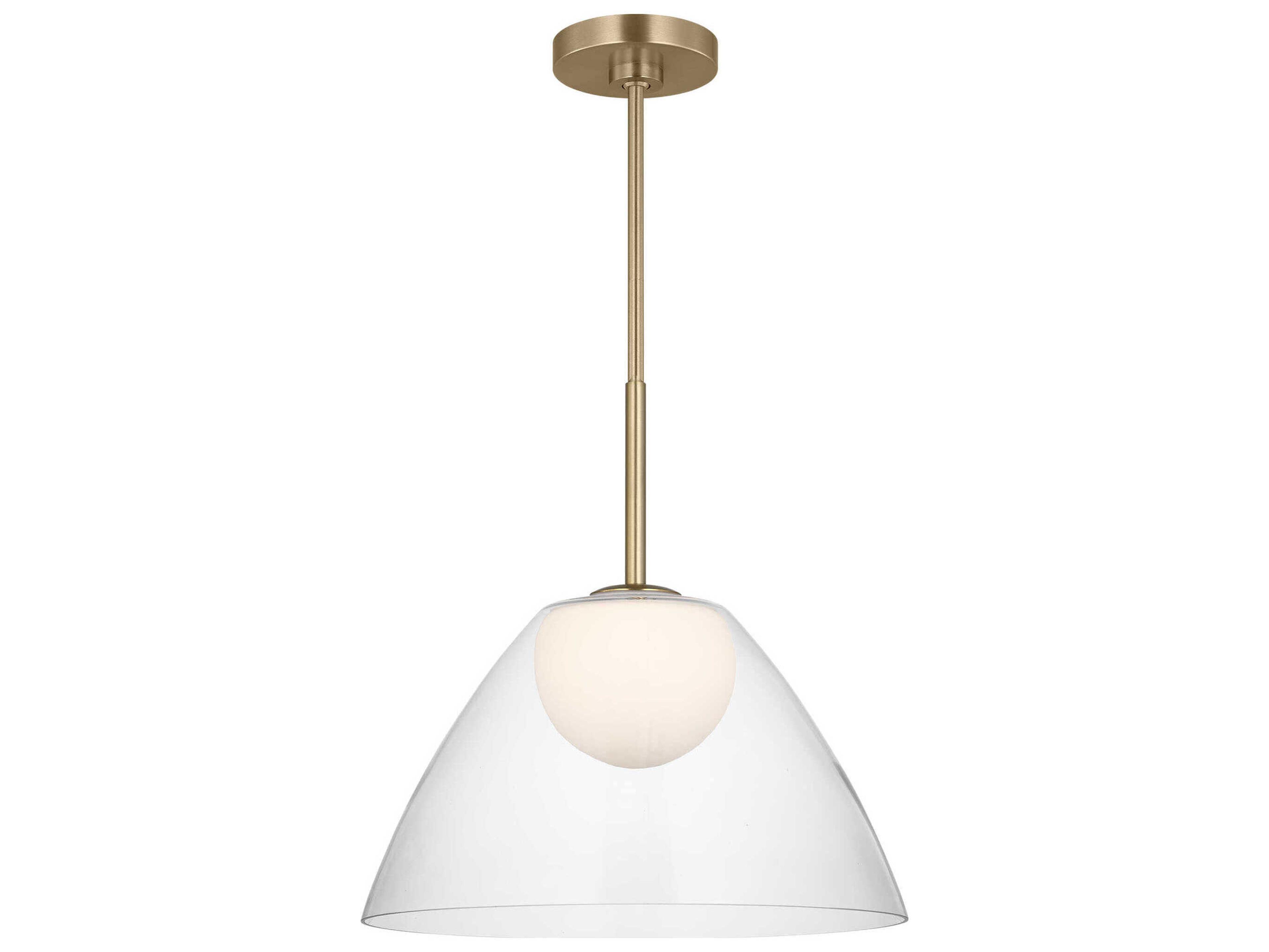 Visual Comfort Studio Suma 1-Light Satin Brass Dome Pendant