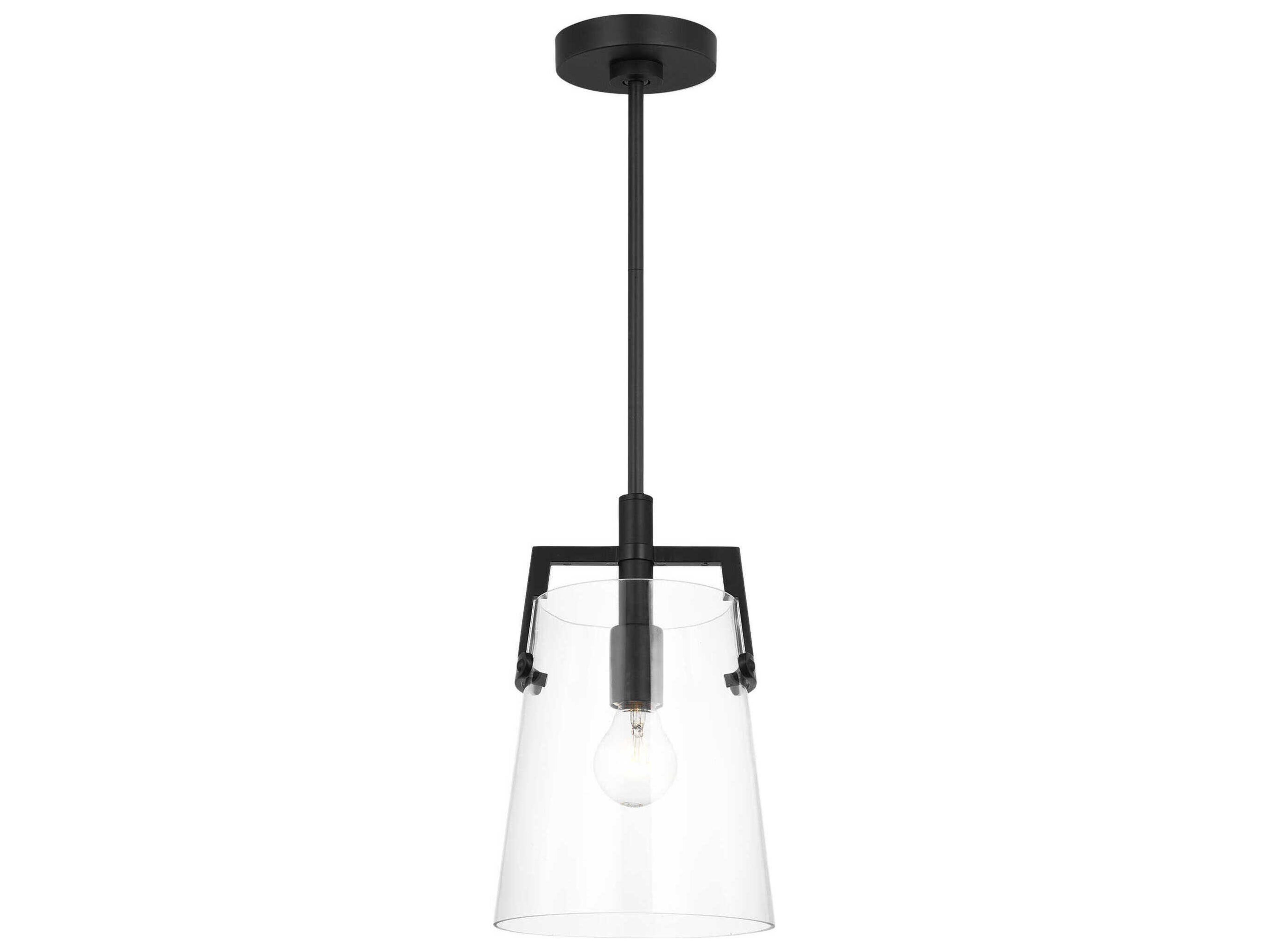 Visual Comfort Studio Crofton 1-Light Midnight Black Cylinder Mini Pendant