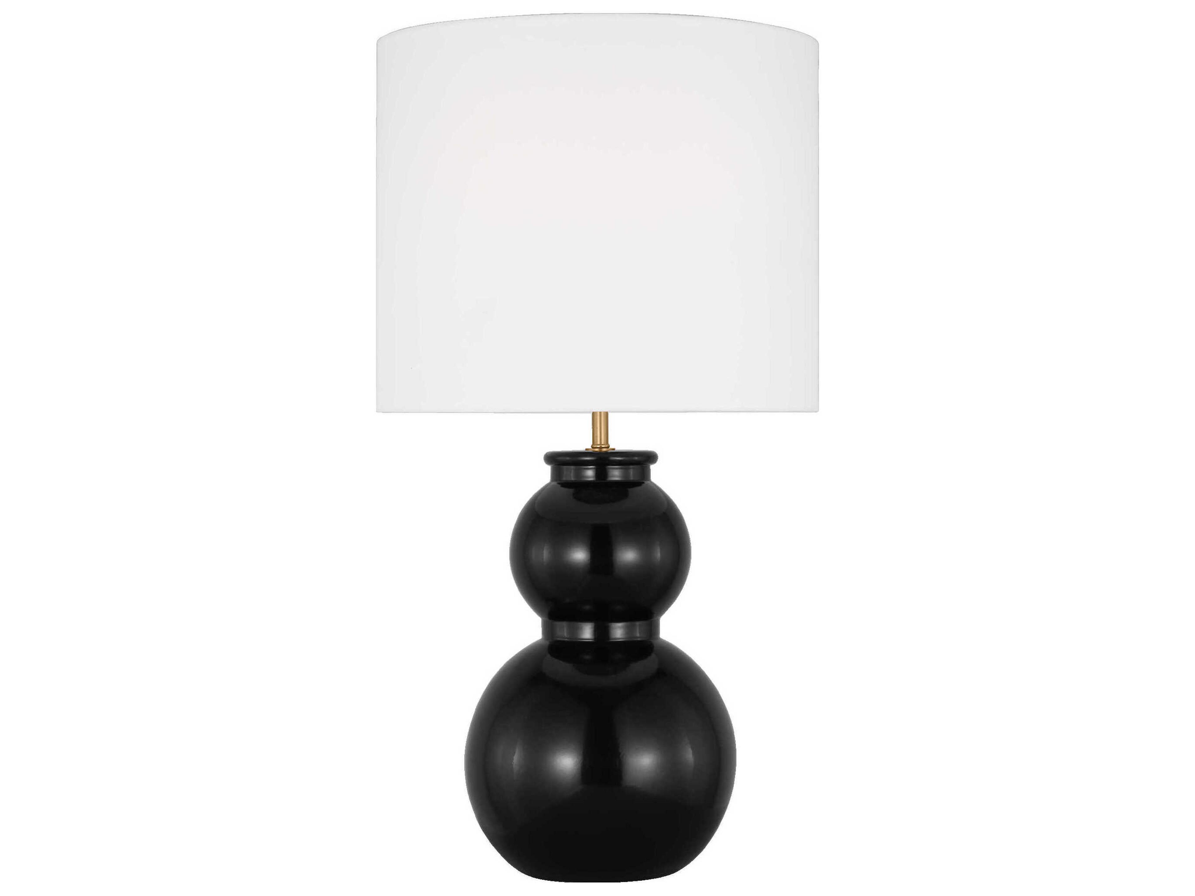Visual Comfort Studio Buckley Gloss Black White Linen Buffet Lamp