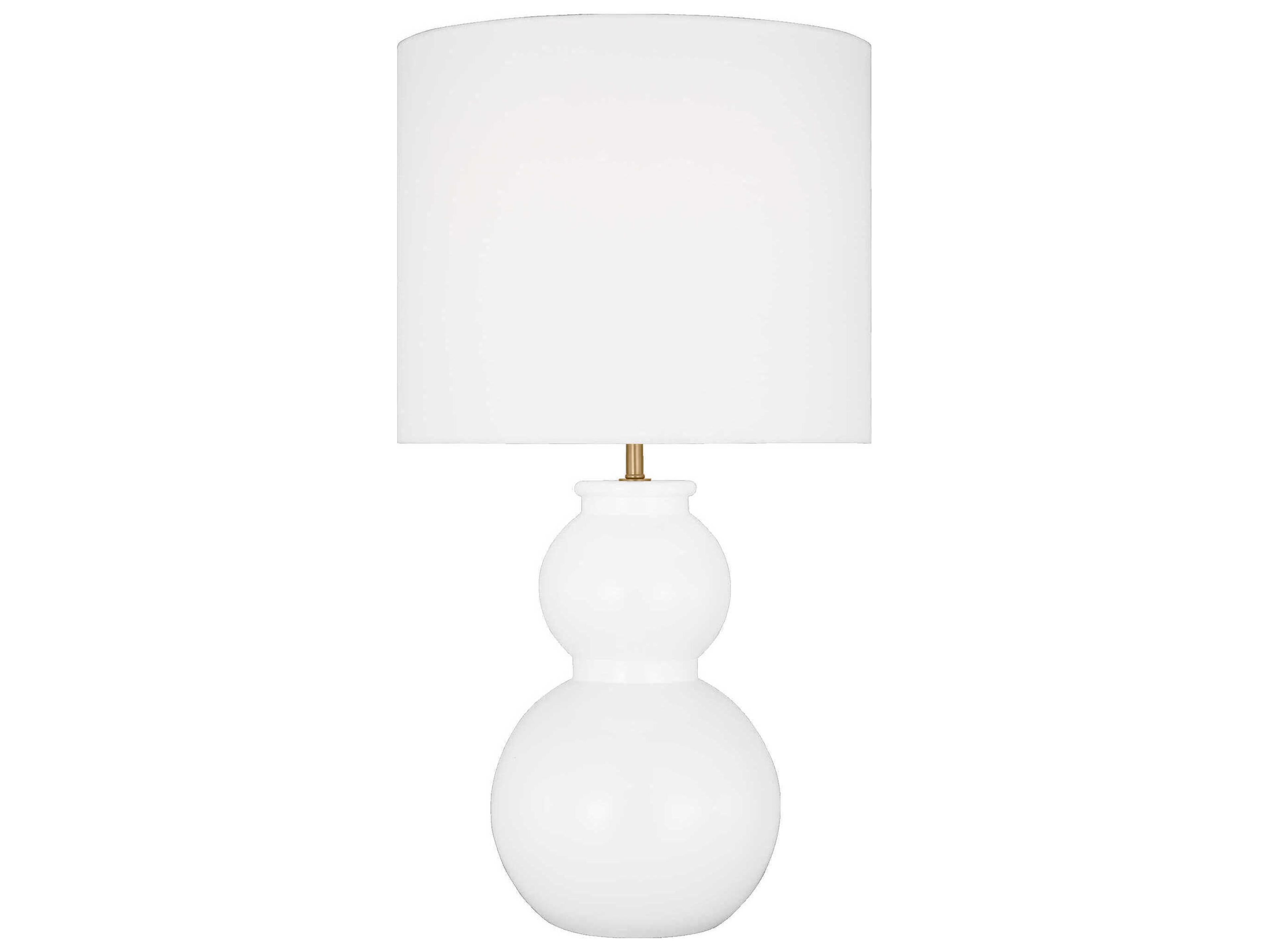 Visual Comfort Studio Buckley Gloss White Linen Buffet Lamp