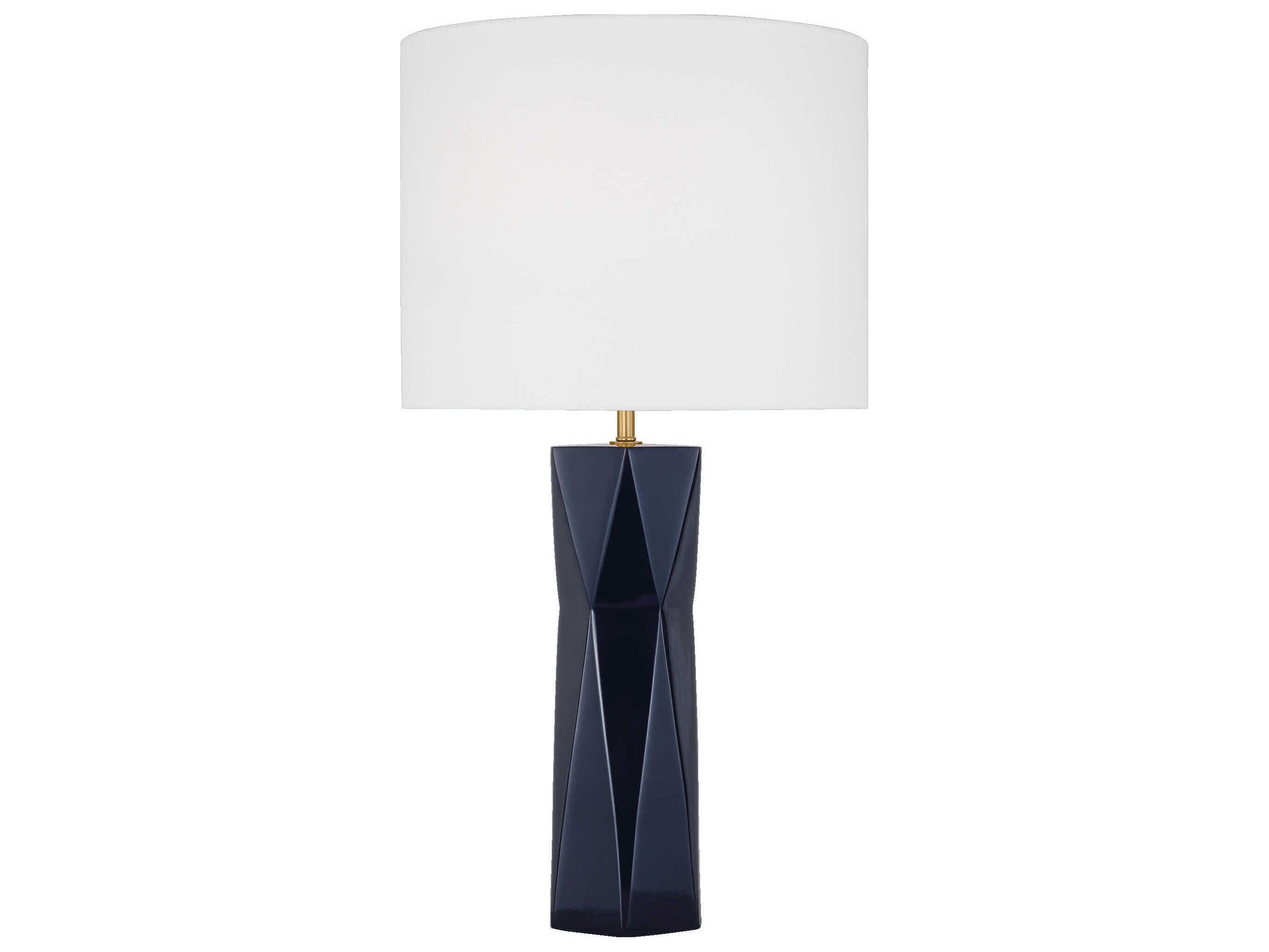 Visual Comfort Studio Fernwood Gloss Navy White Linen Blue Buffet Lamp