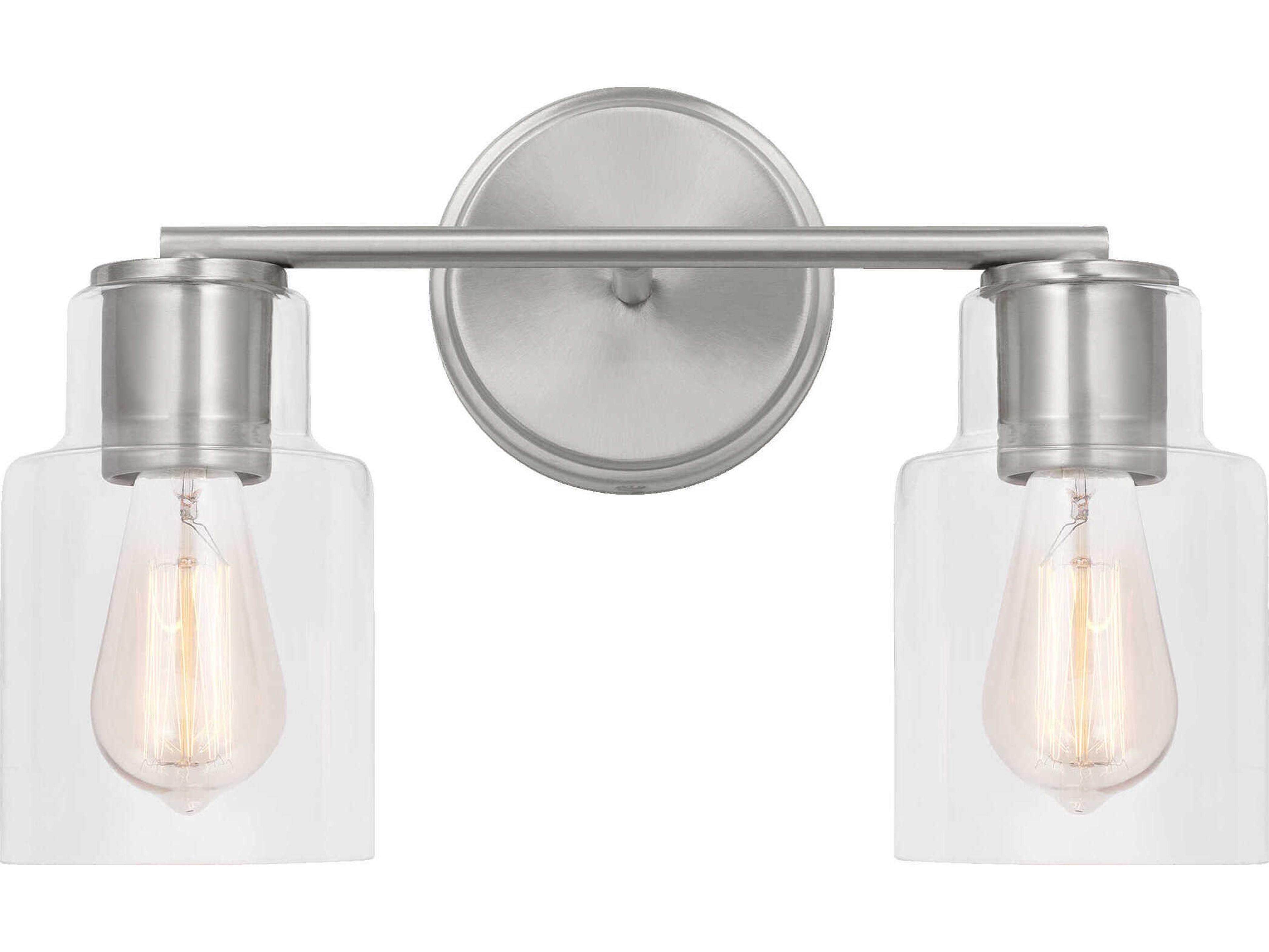 Visual Comfort Studio Sayward 2-Light Brushed Steel Vanity Light