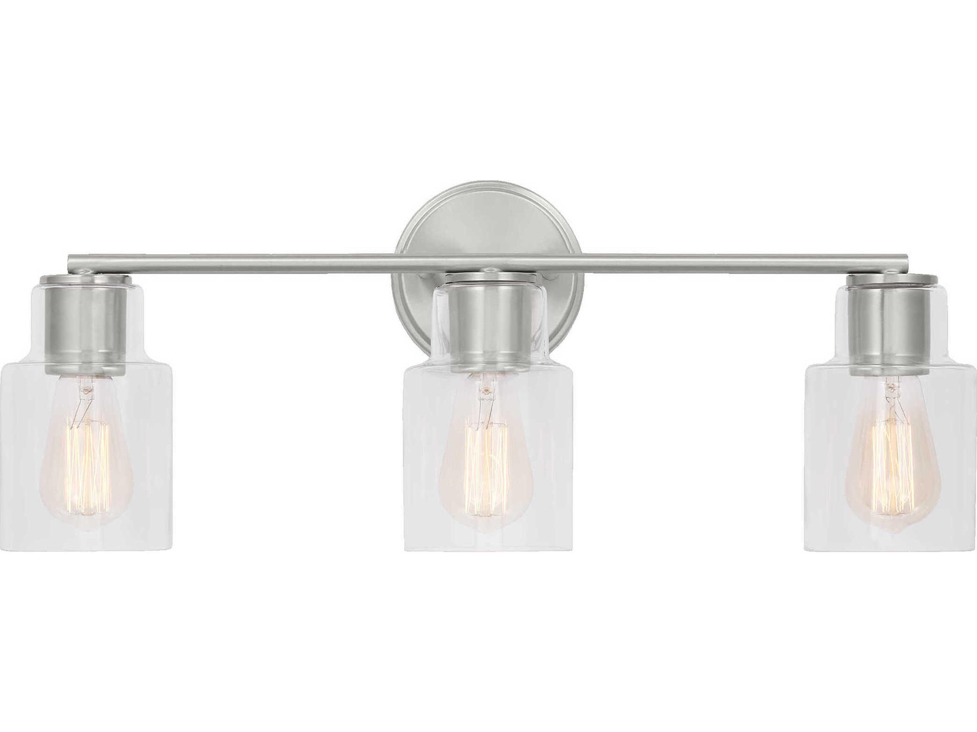 Visual Comfort Studio Sayward 3-Light Brushed Steel Vanity Light