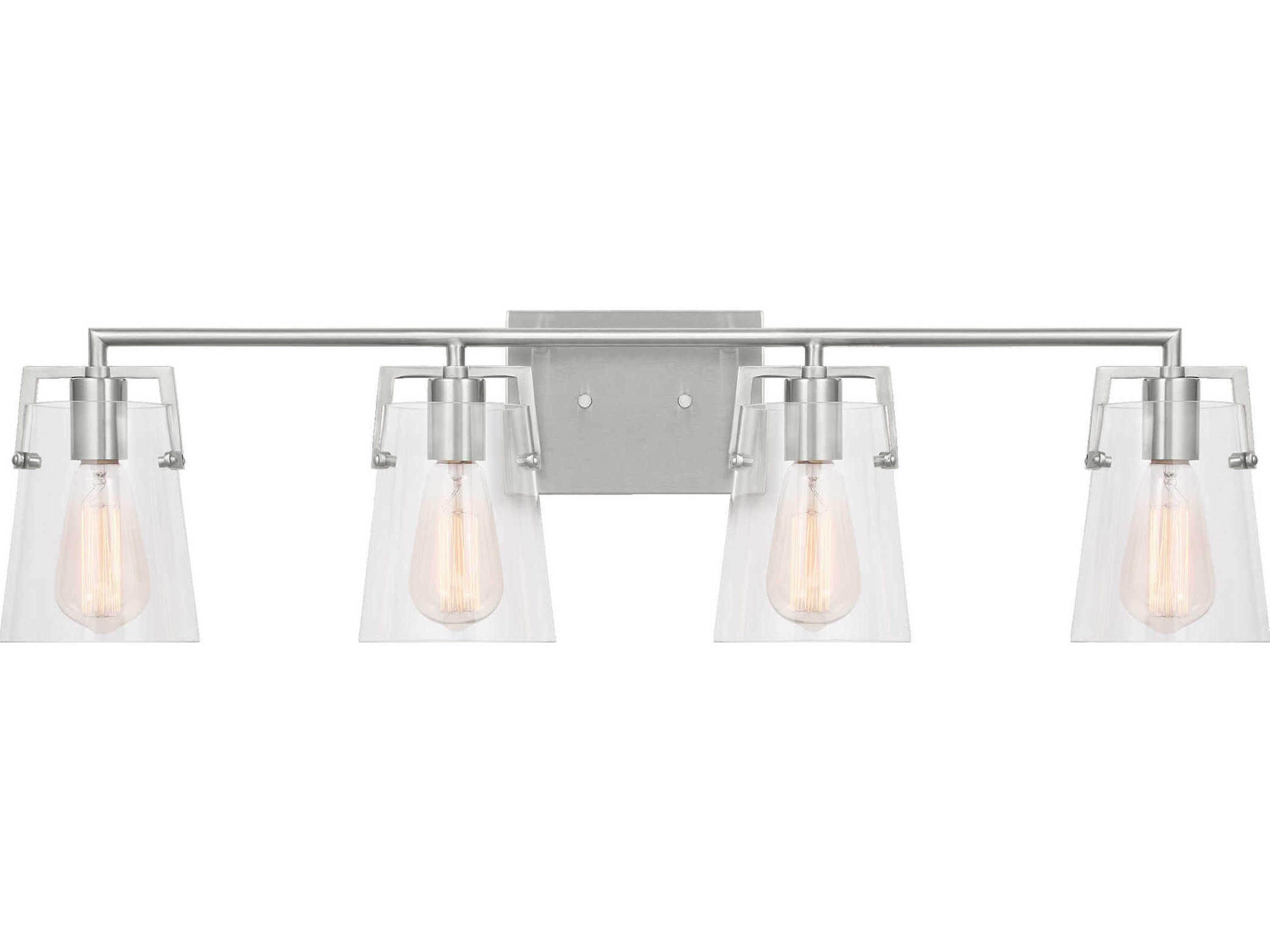Visual Comfort Studio Crofton 4-Light Brushed Steel Vanity Light