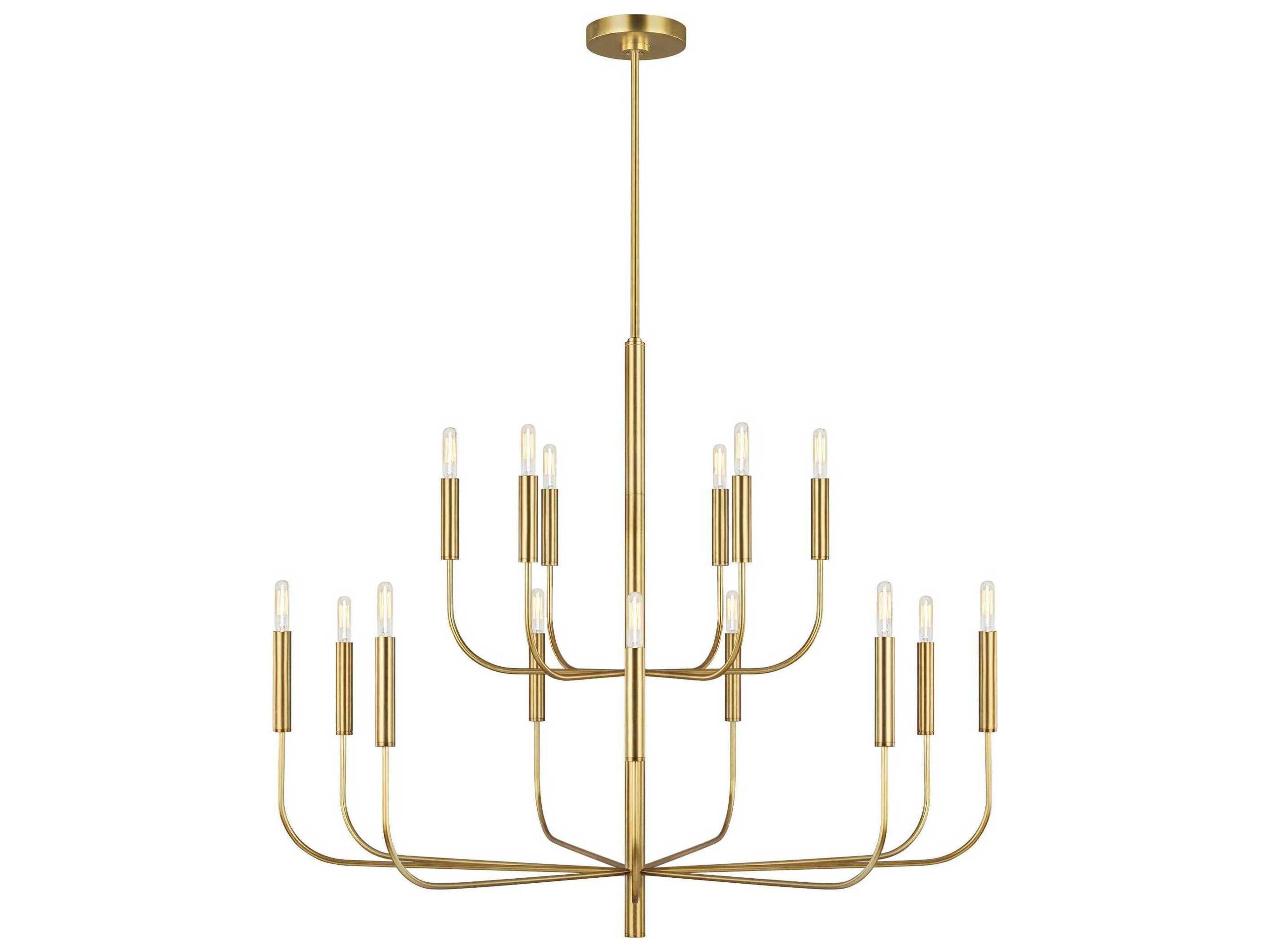 Visual Comfort Studio Brianna 15-Light Burnished Brass Candelabra Chandelier