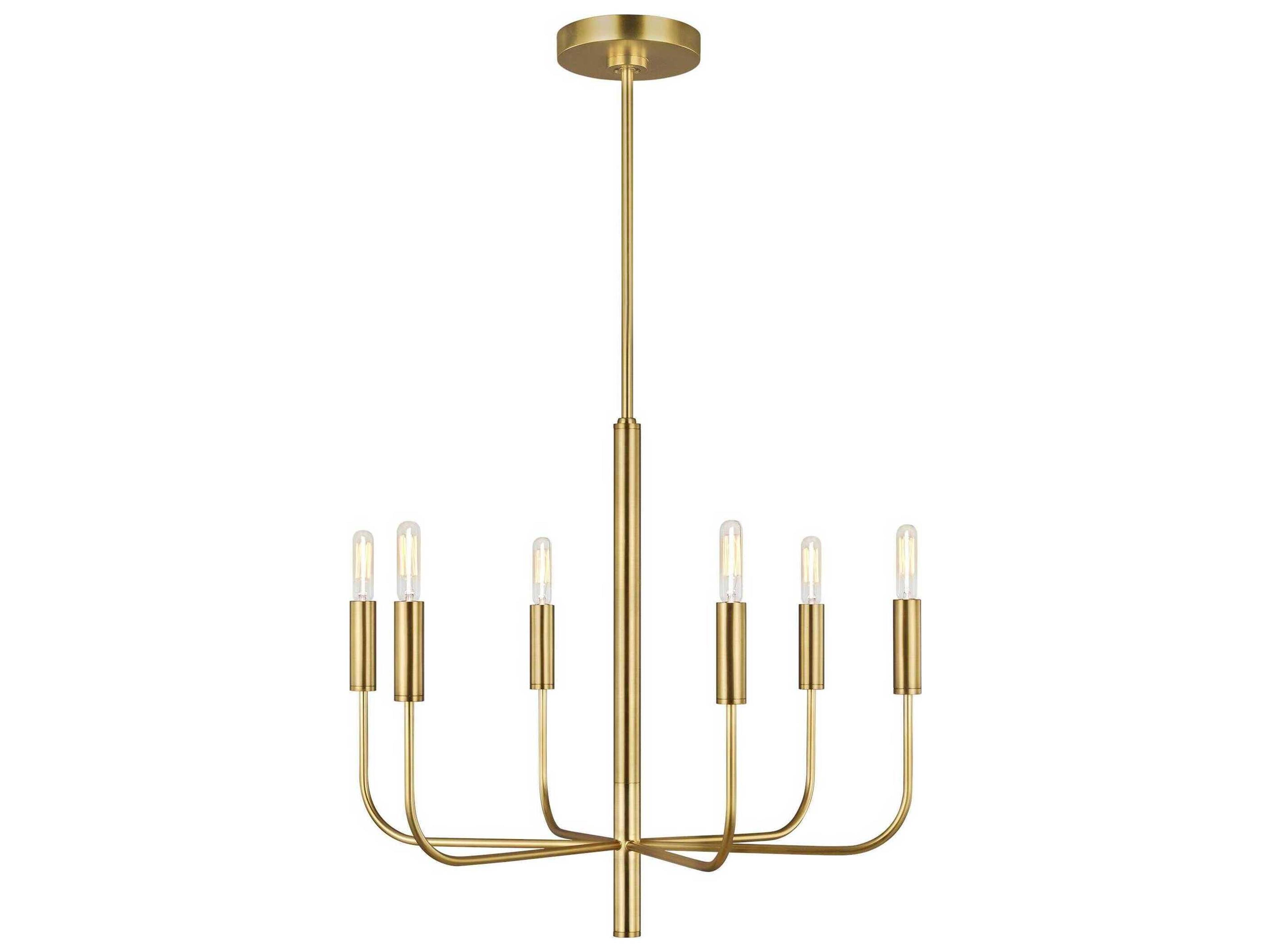 Visual Comfort Studio Brianna 6-Light Burnished Brass Candelabra Chandelier