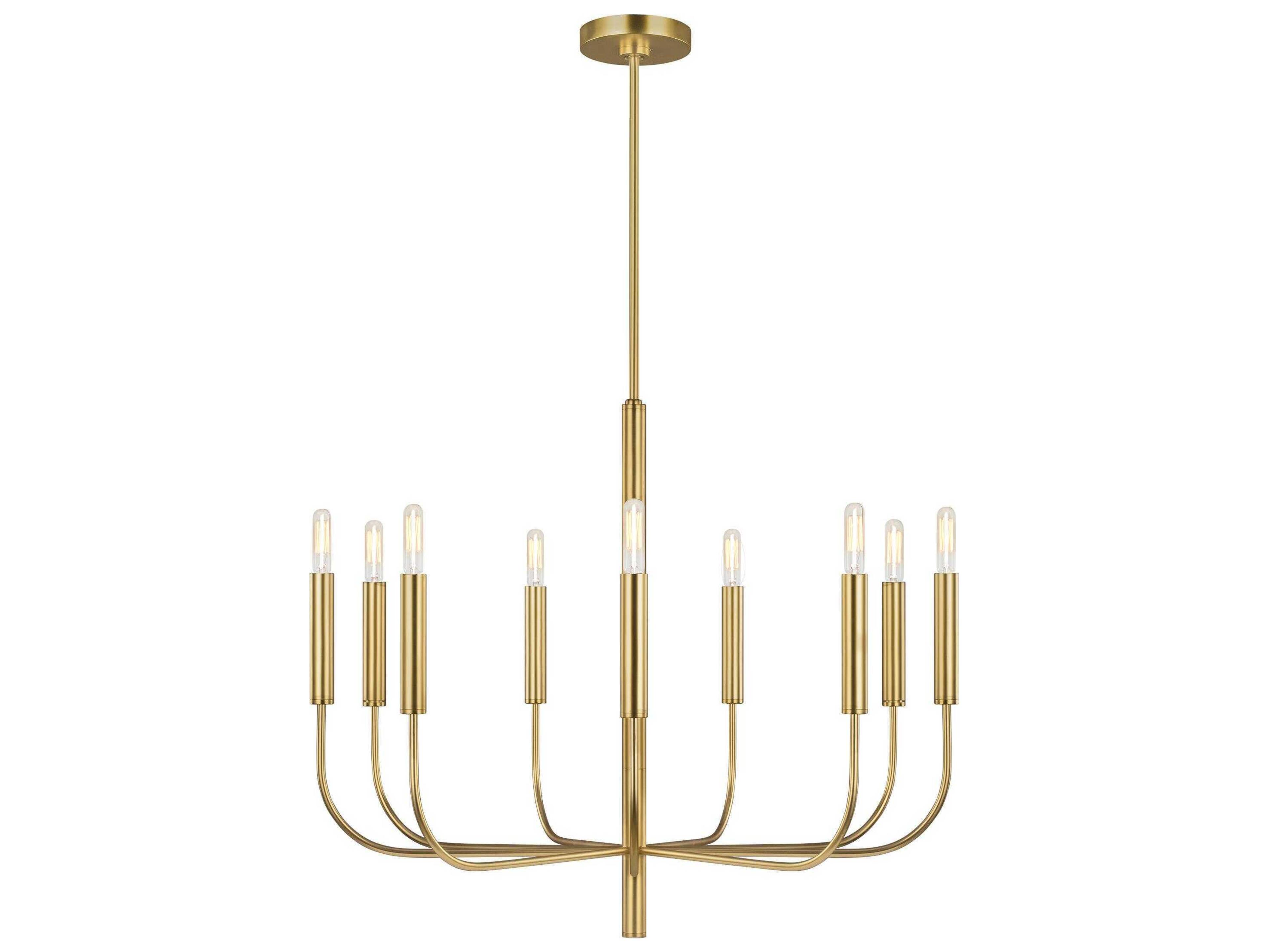 Visual Comfort Studio Brianna 9-Light Burnished Brass Candelabra Chandelier